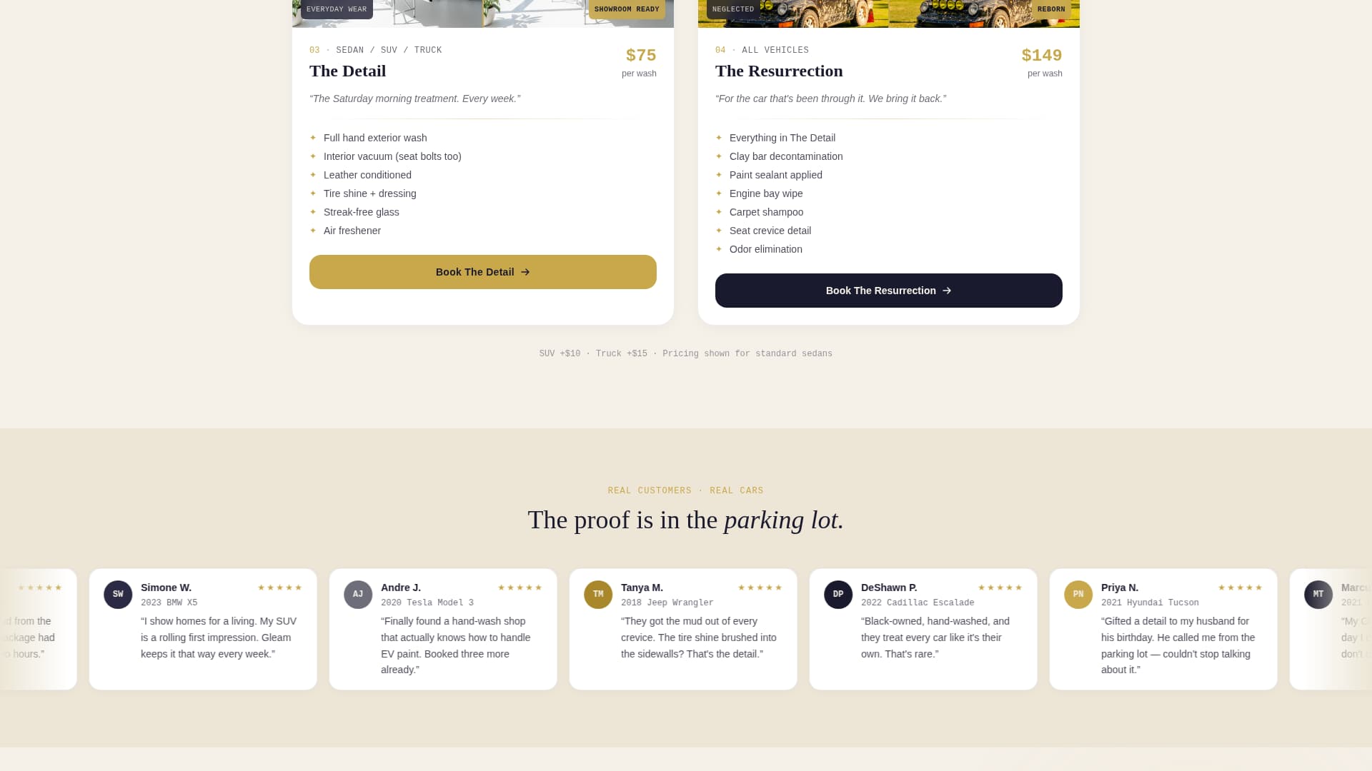 Gleam - Radiant Detailing Landing Page Template
