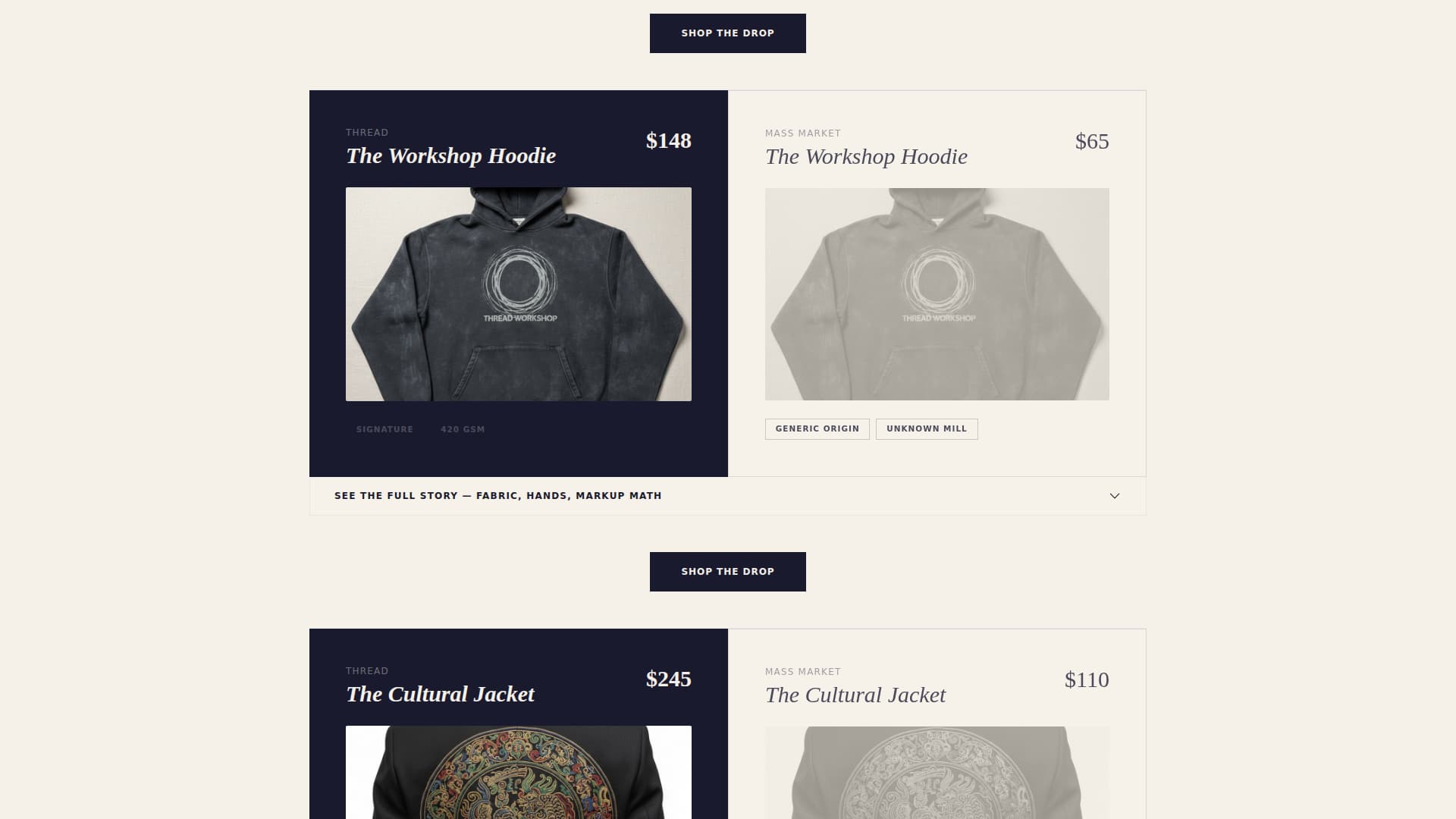 Thread - Authentic Streetwear Landing Page Template