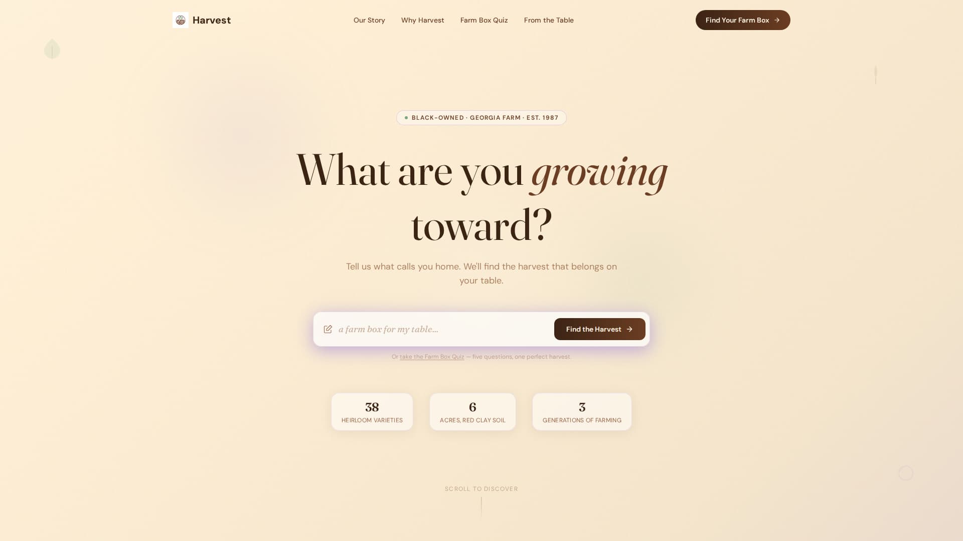 Harvest - Soulful Farm Landing Page Template