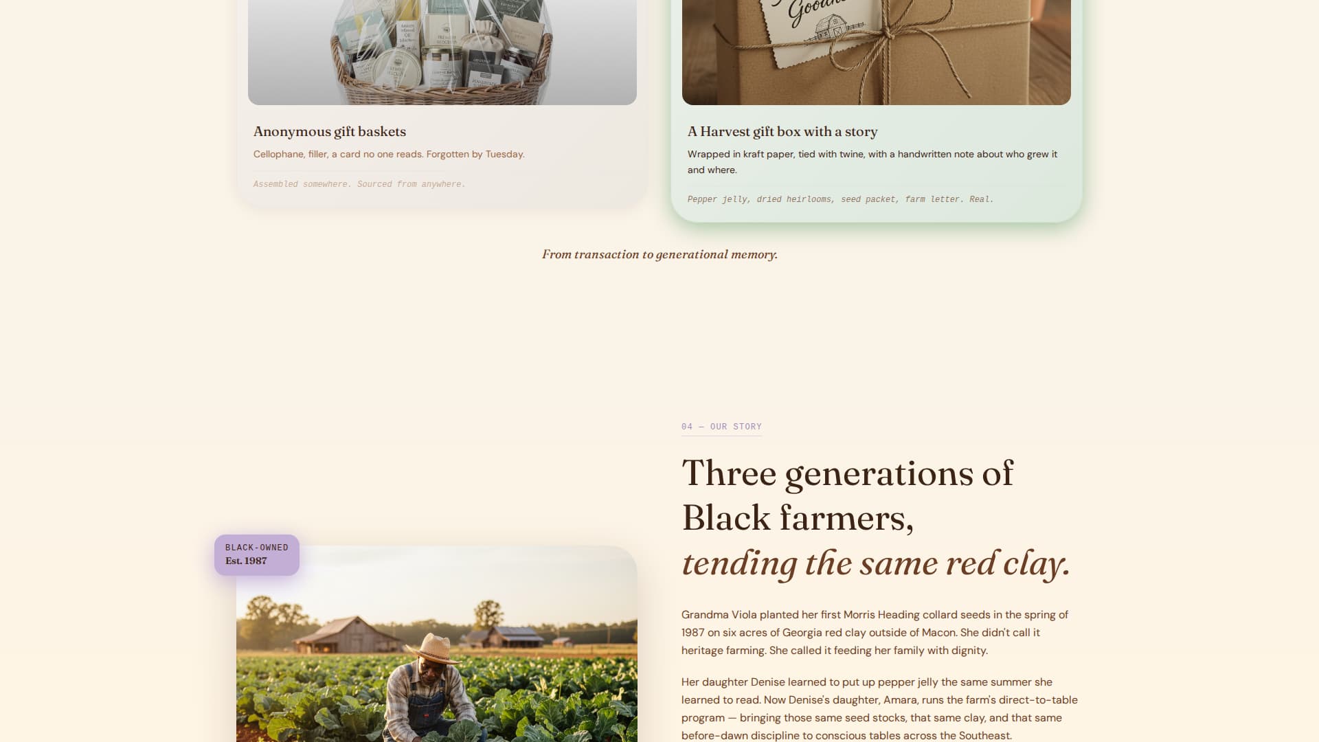 Harvest - Soulful Farm Landing Page Template