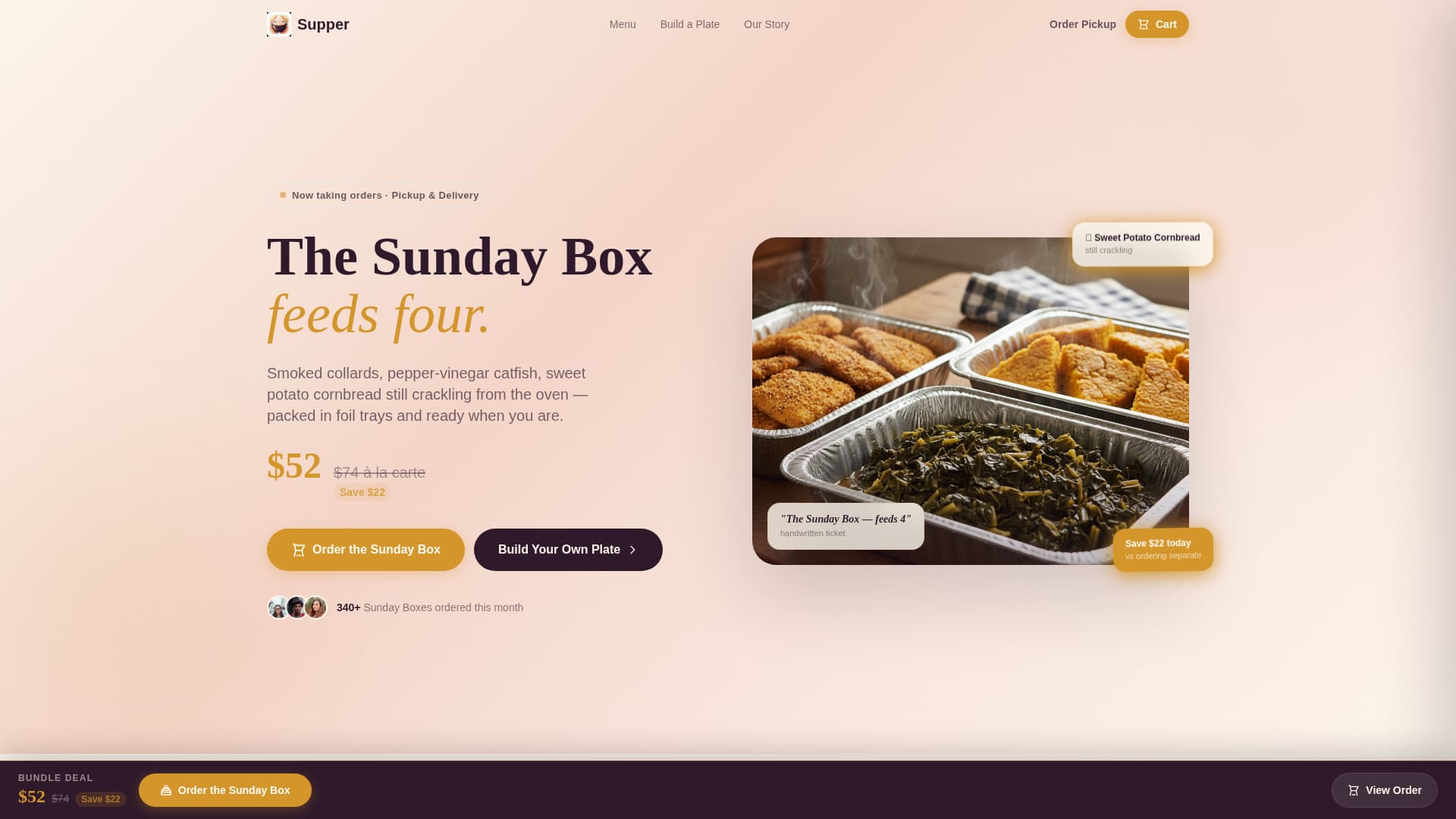 Supper - Soulful Restaurant Landing Page Template