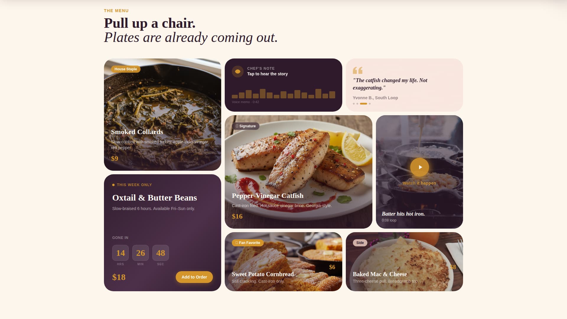 Supper - Soulful Restaurant Landing Page Template