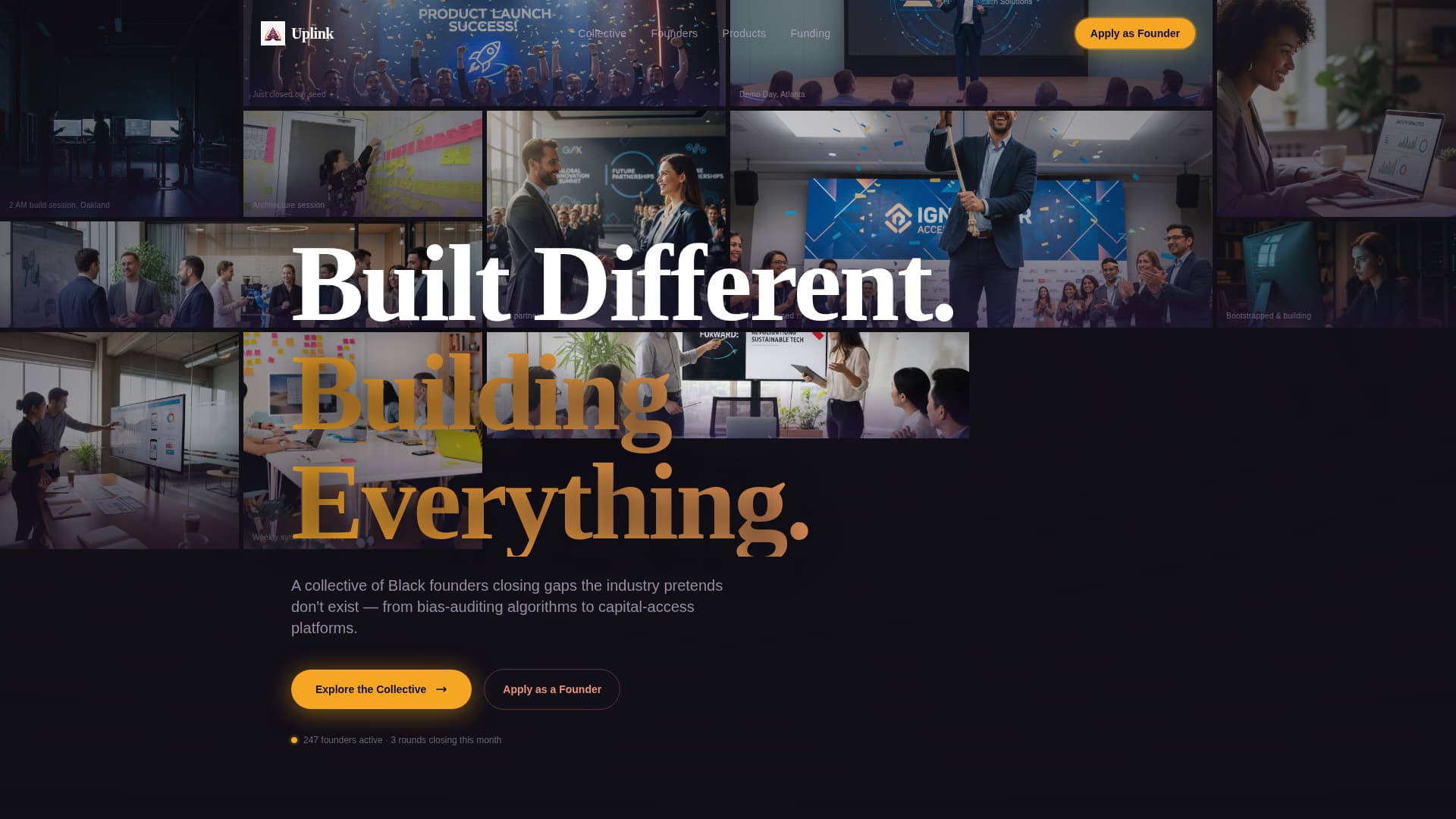 Uplink - Vibrant Blackownedtech Landing Page Template