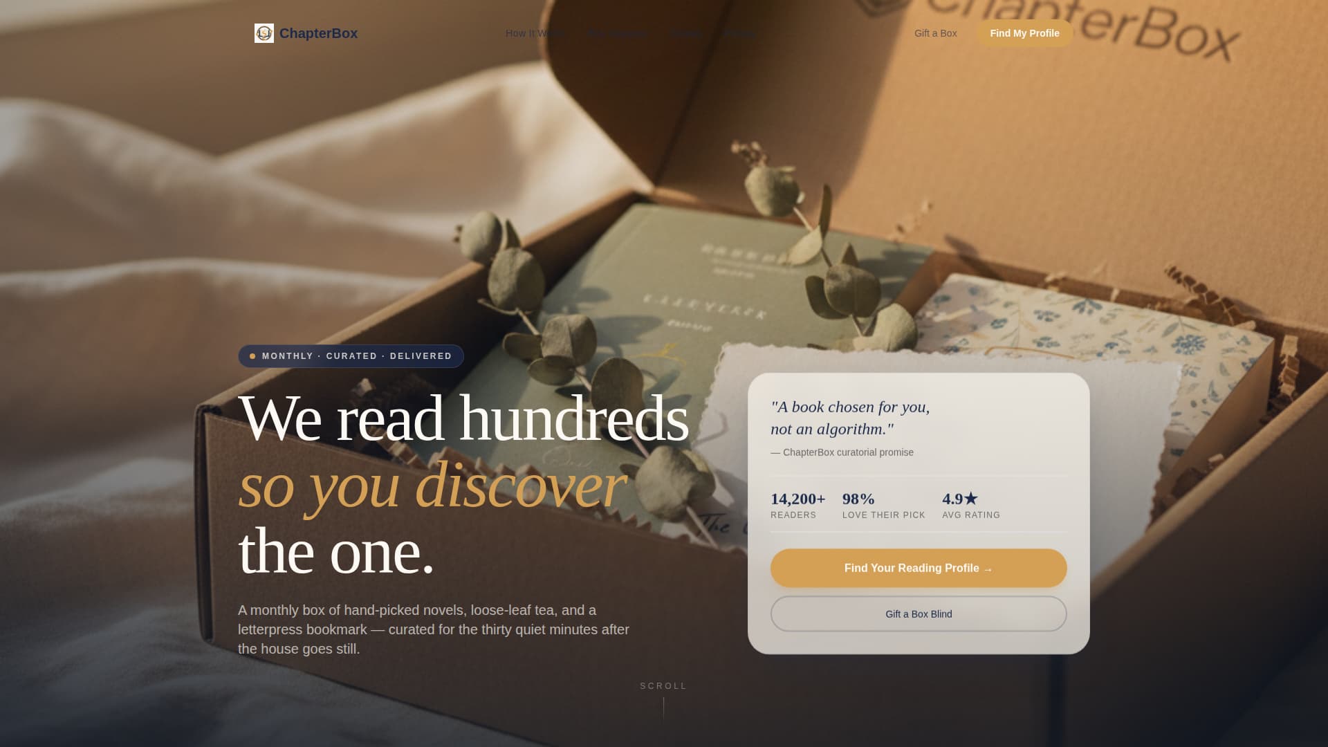 Chapter - Curated Booksubscription Landing Page Template
