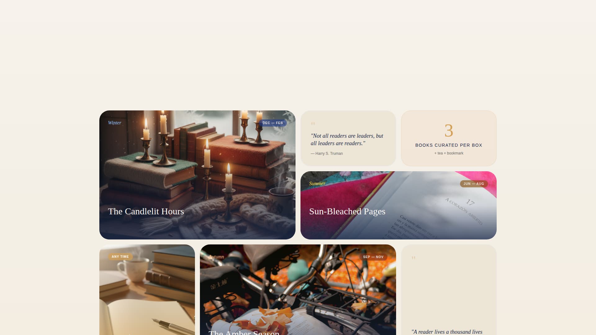 Chapter - Curated Booksubscription Landing Page Template