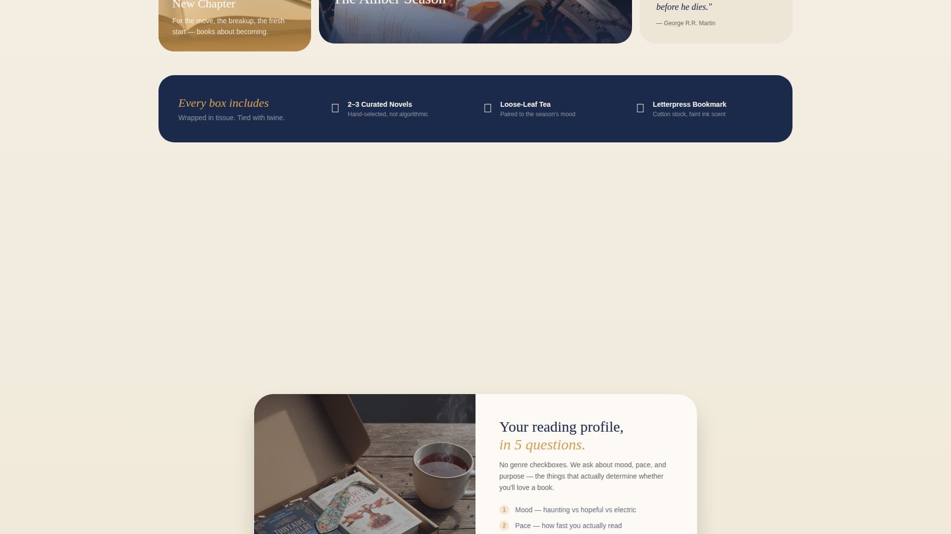 Chapter - Curated Booksubscription Landing Page Template