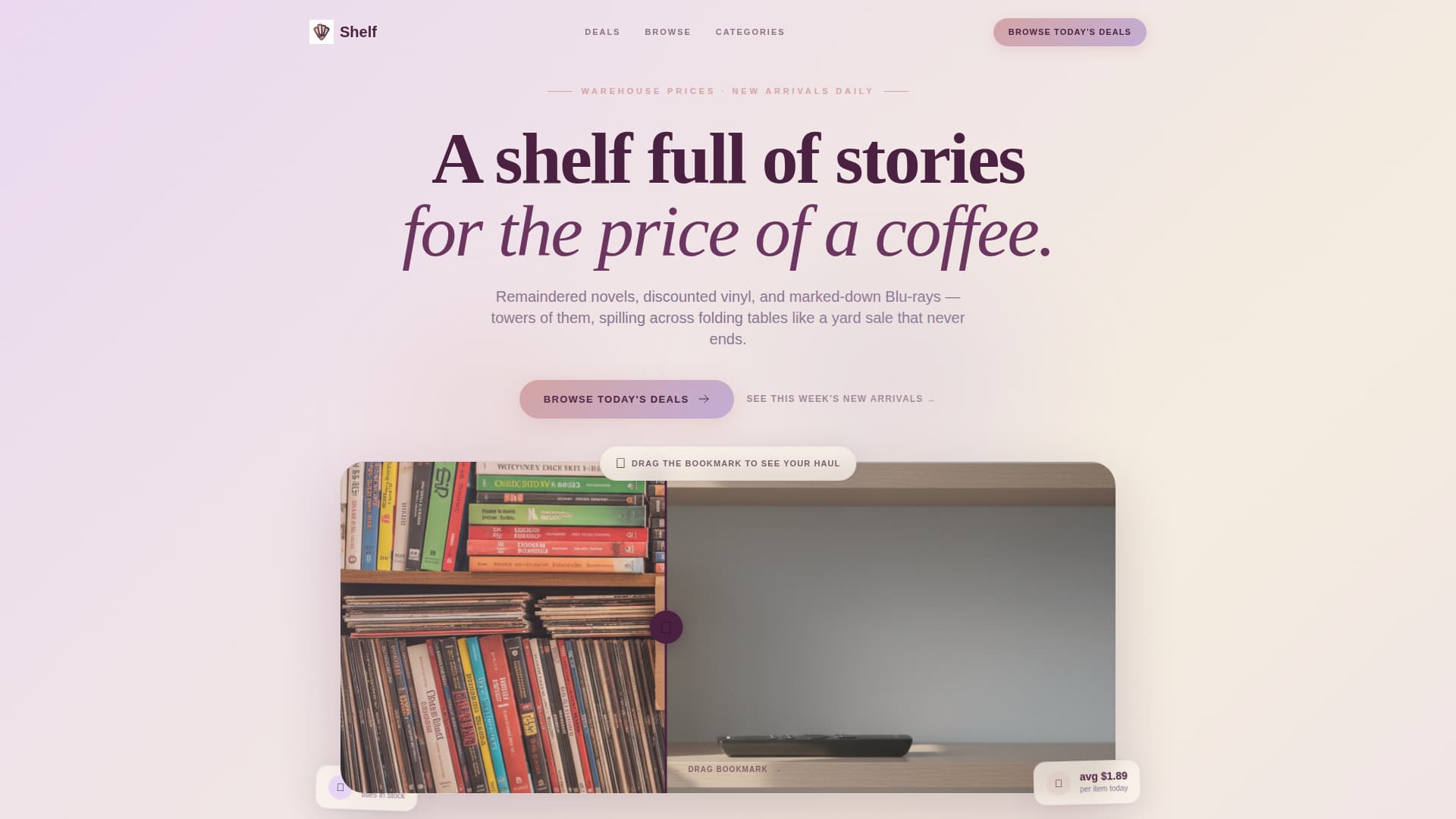 Shelf - Irresistible Bookstore Landing Page Template