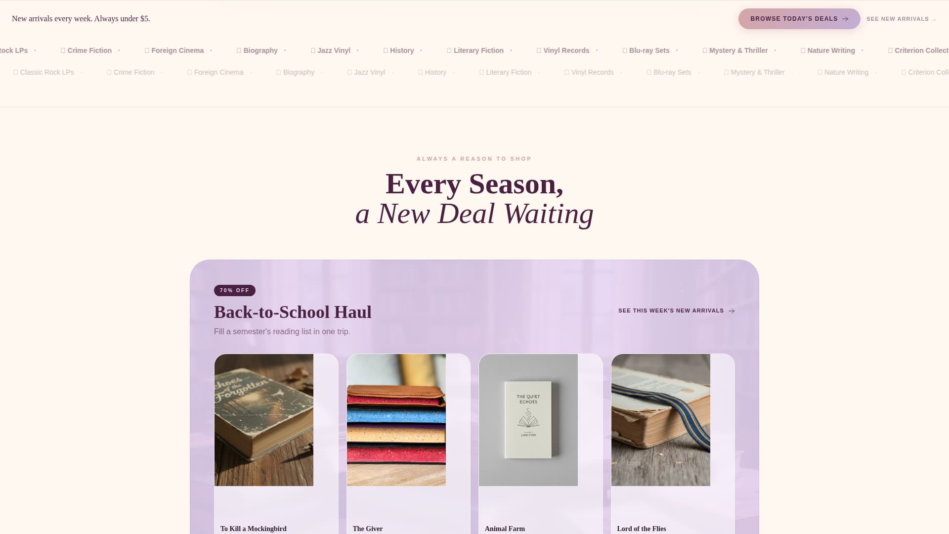 Shelf - Irresistible Bookstore Landing Page Template