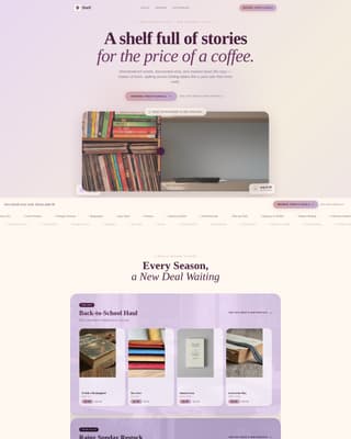 Shelf - Irresistible Bookstore Landing Page Template