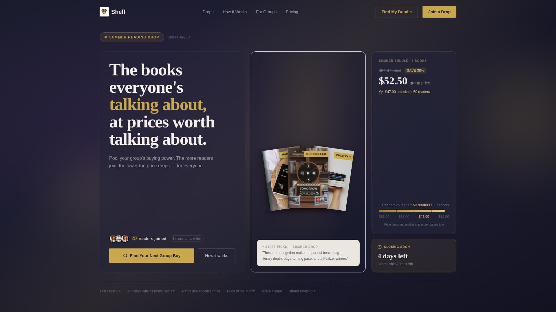Pages — Curated Independent Bookstore Landing Page Template