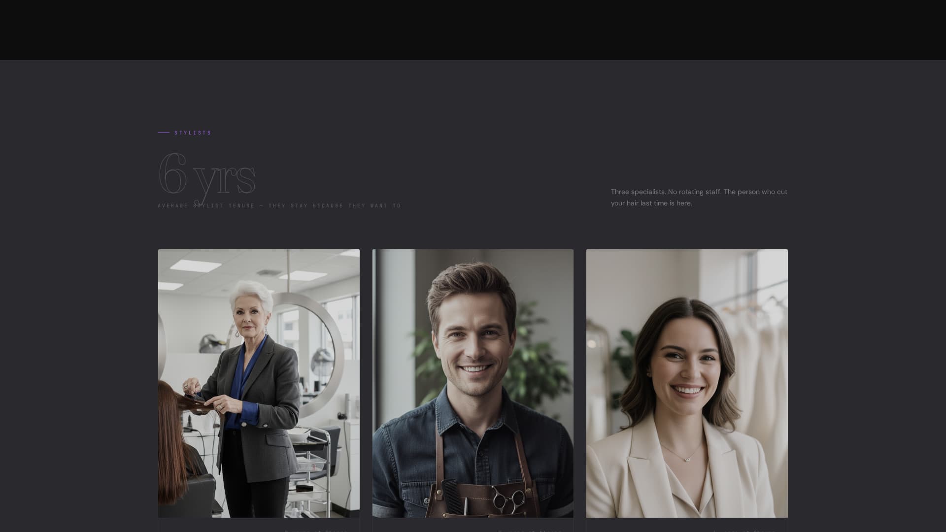Hair Salon Specialist Booking Website Template