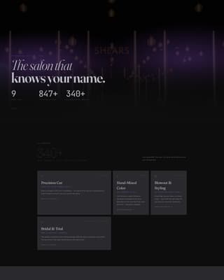 Hair Salon Specialist Booking Website Template