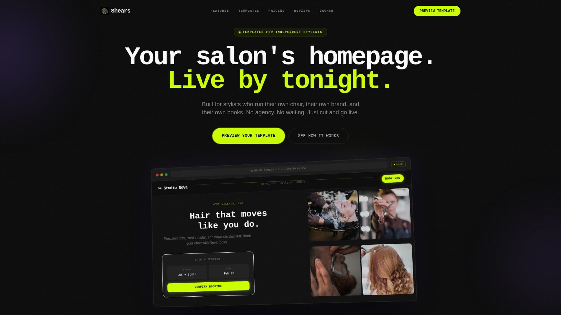 Hair Salon Reviews Website Template