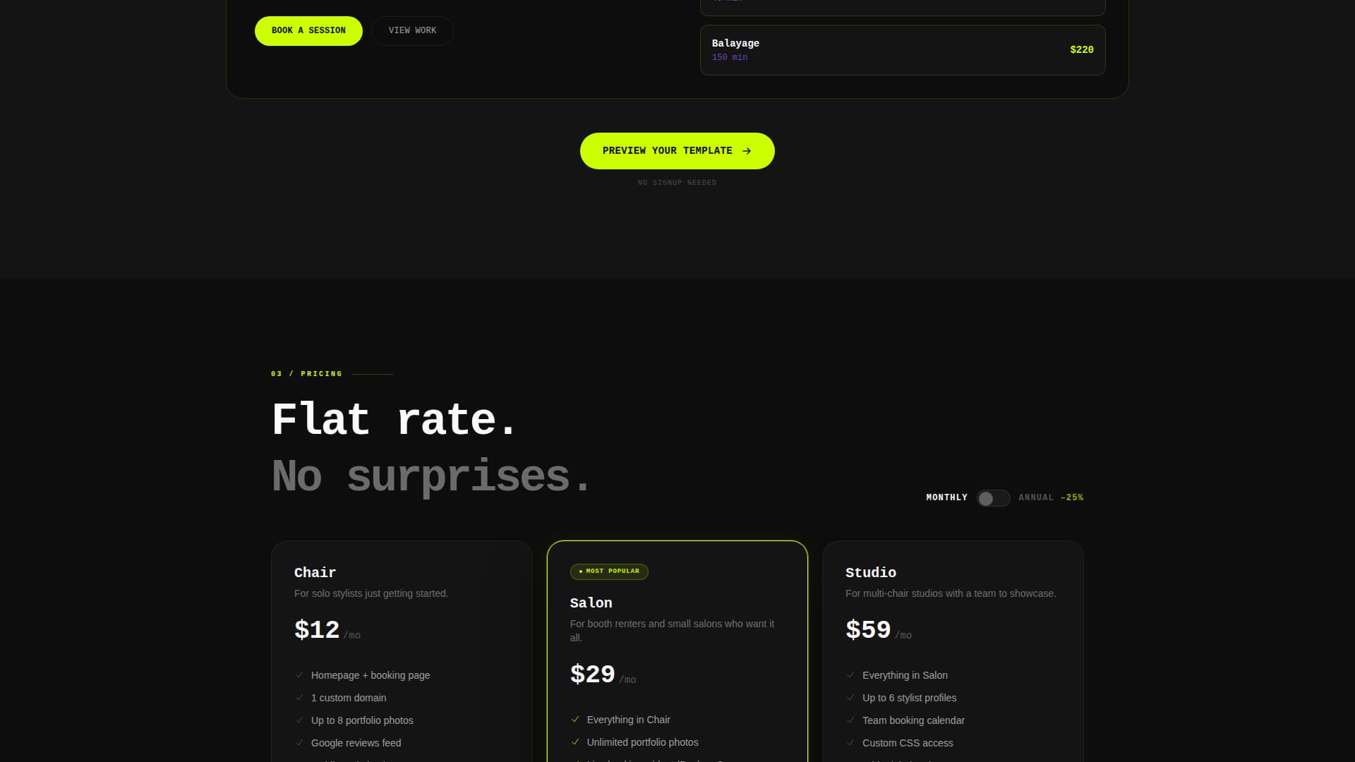 Hair Salon Reviews Website Template