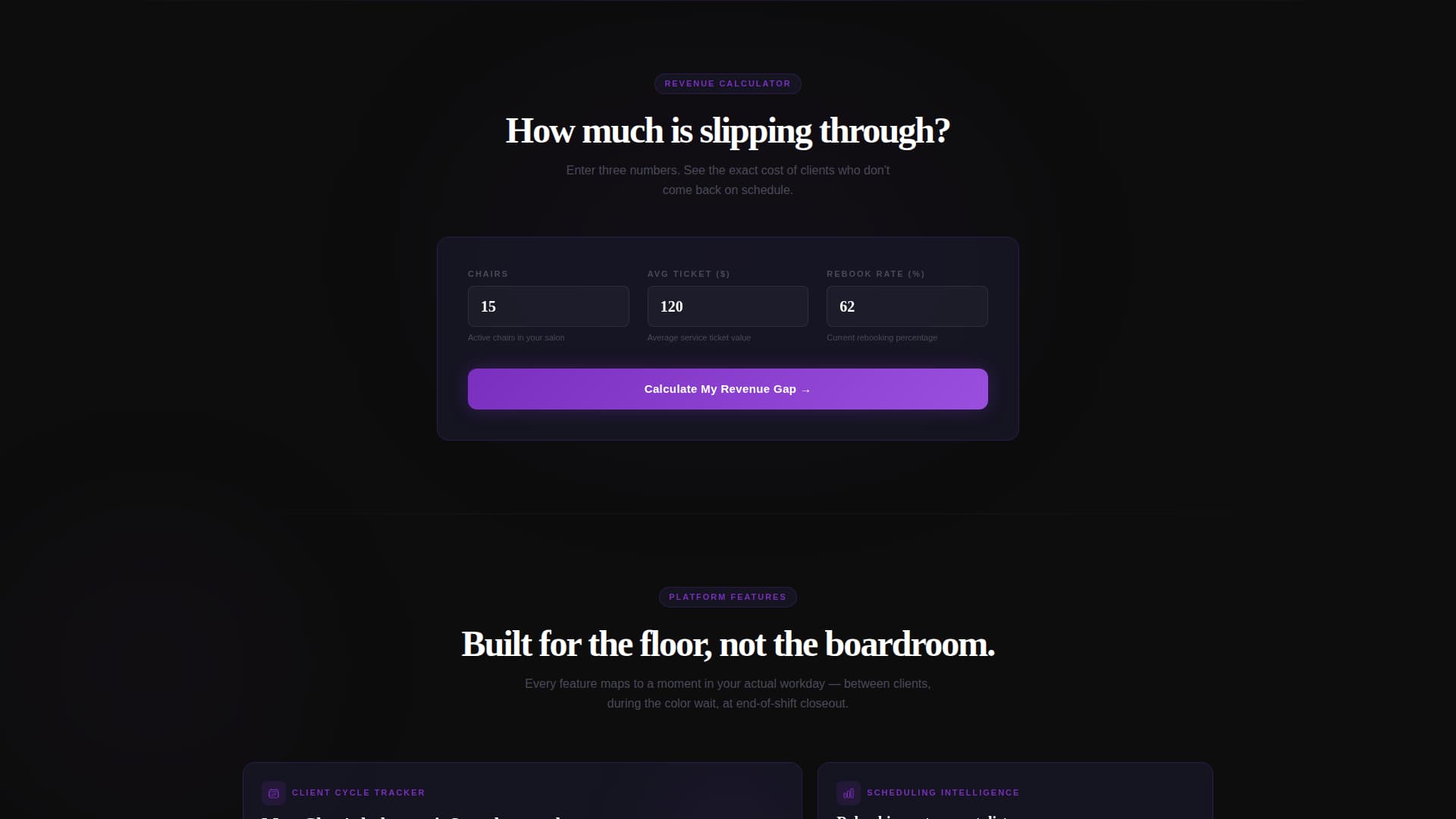 Hair Salon Client Retention & Rebooking Platform Website Template