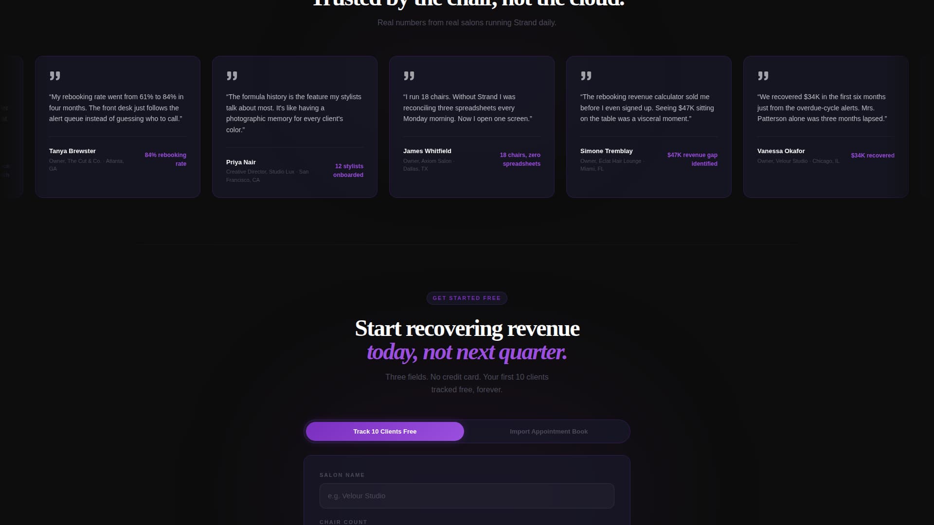 Hair Salon Client Retention & Rebooking Platform Website Template