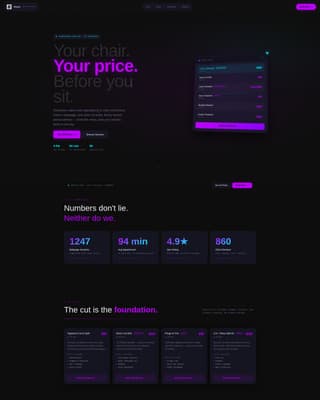 Hair Salon Specialist Booking Website Template