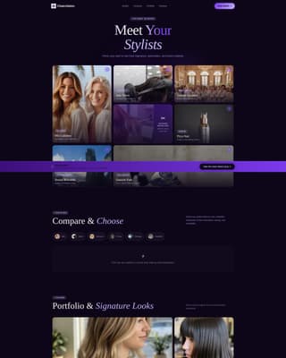 Hair Salon Team Stylist Profiles Website Template