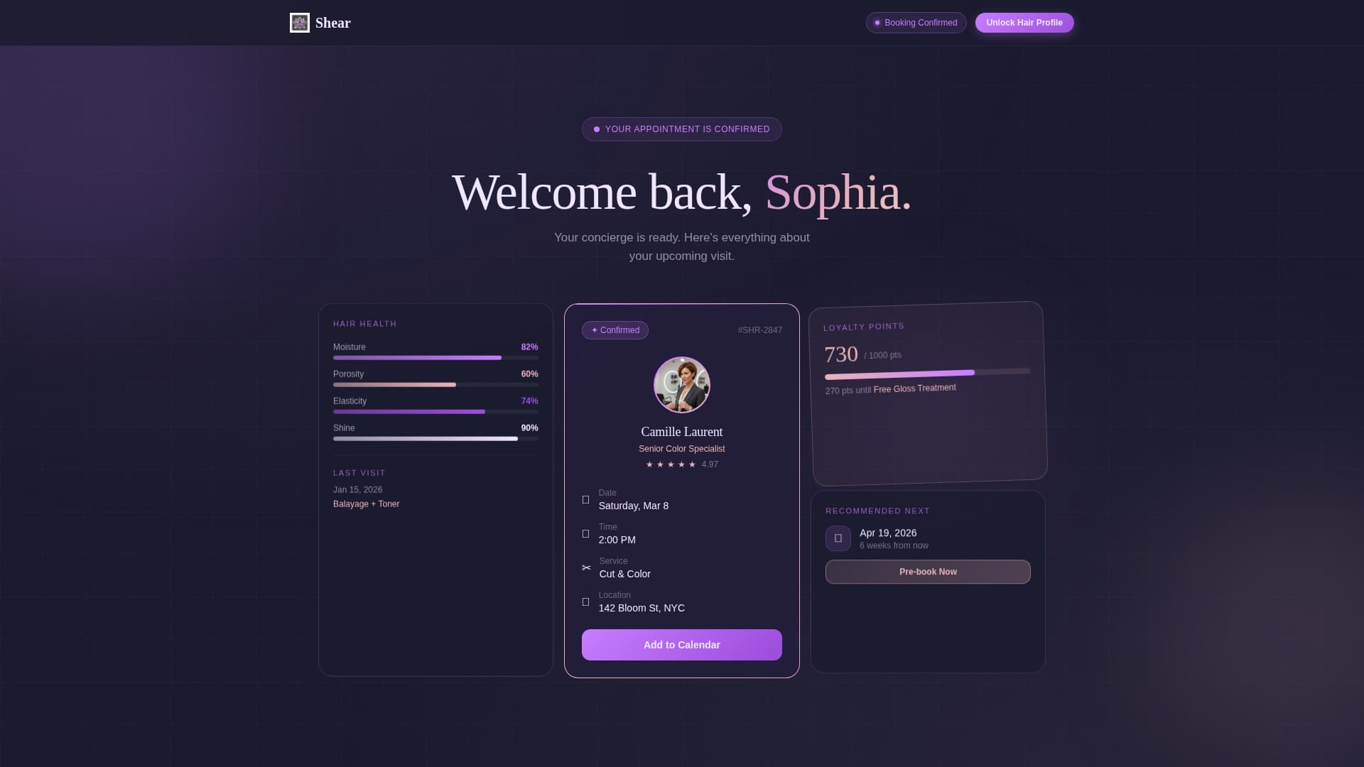 Hair Salon Booking Website Template