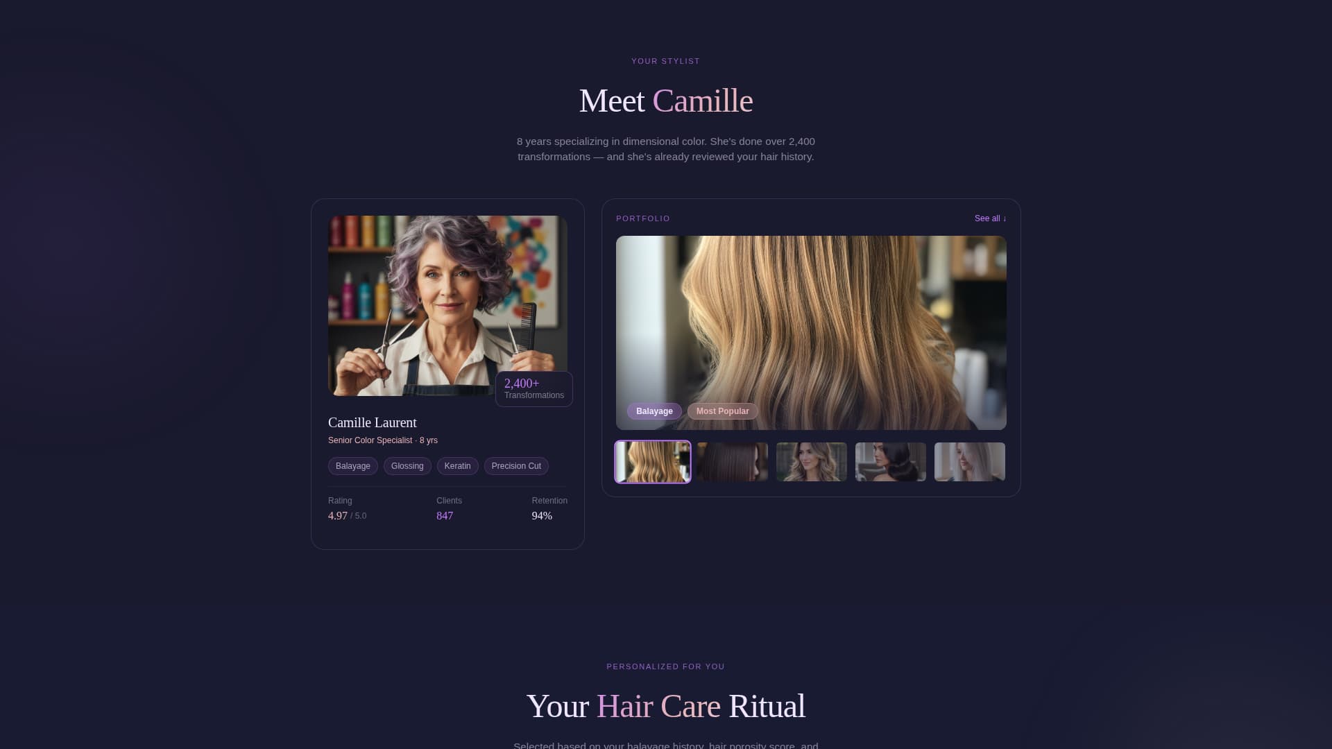 Hair Salon Booking Website Template