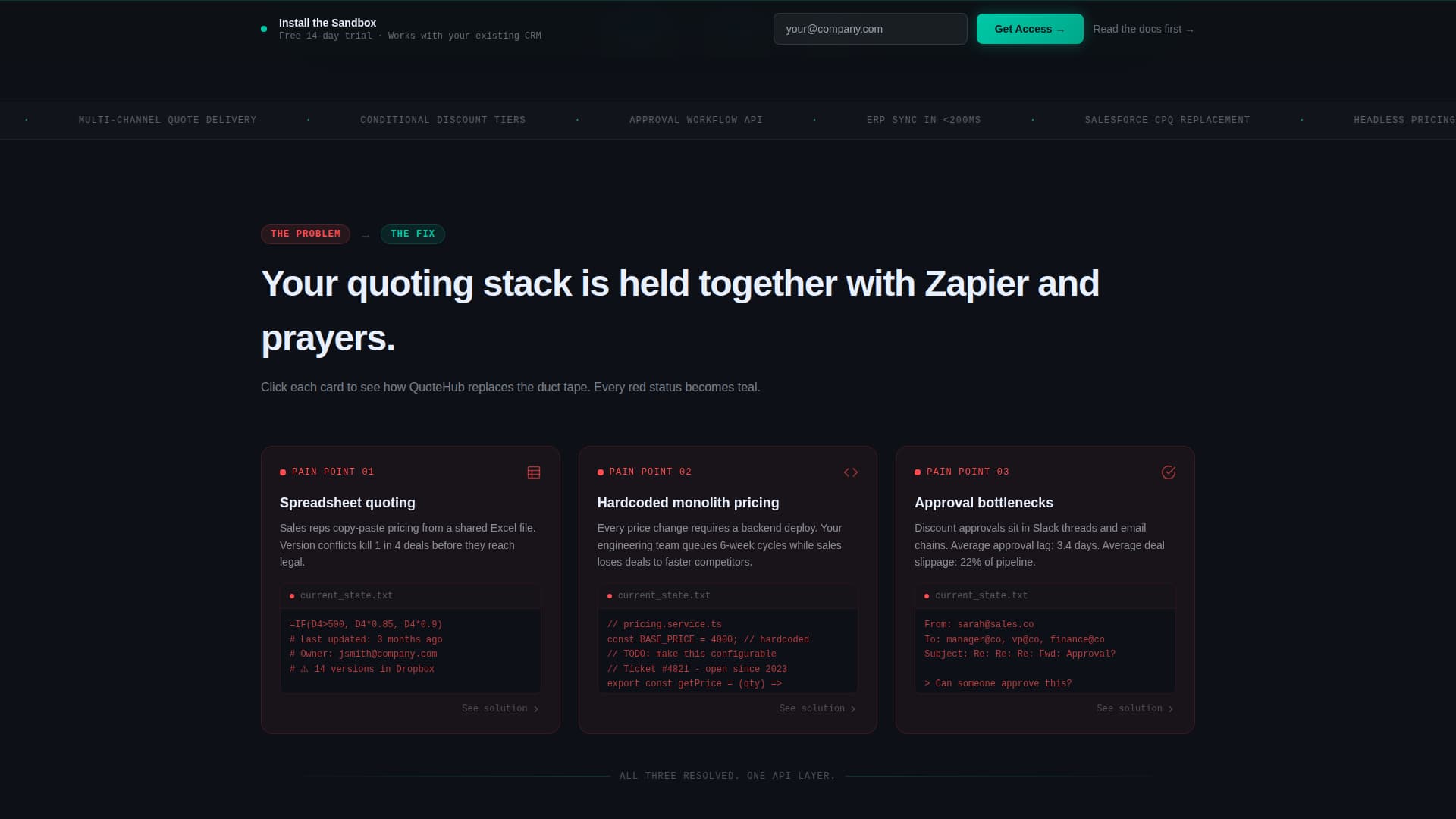 Quotehub - Powerful Headless CPQ Landing Page Template