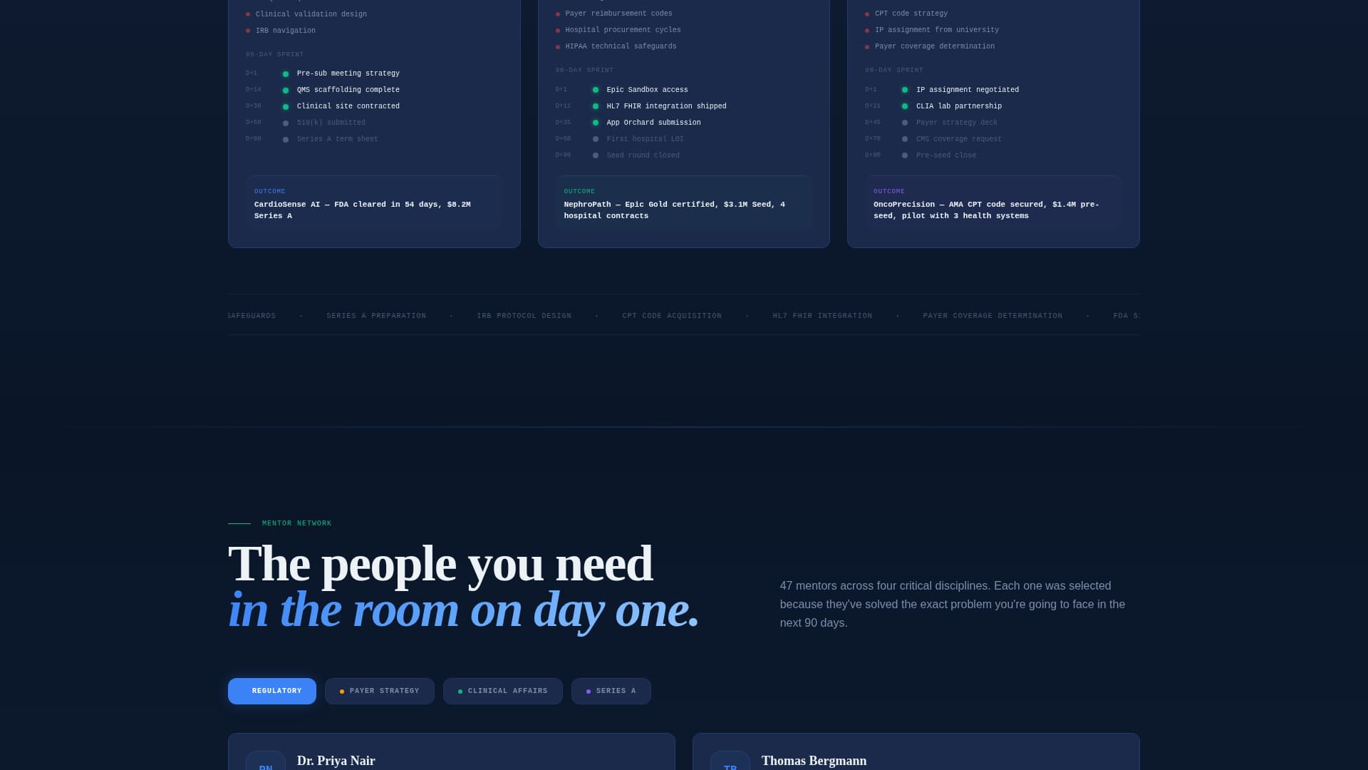 HealthTech Accelerator Research Dashboard Website Template