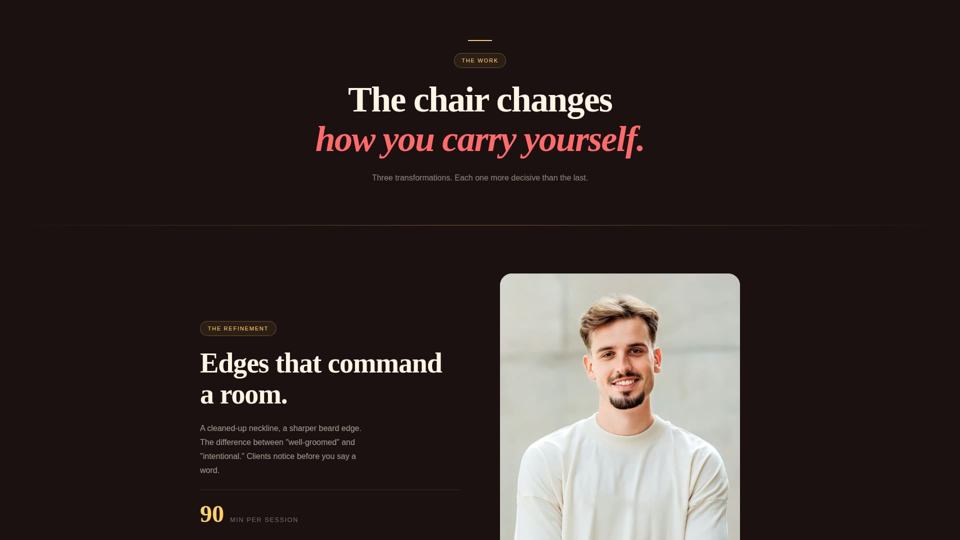 Fade - Luxe Barbershop Landing Page Template