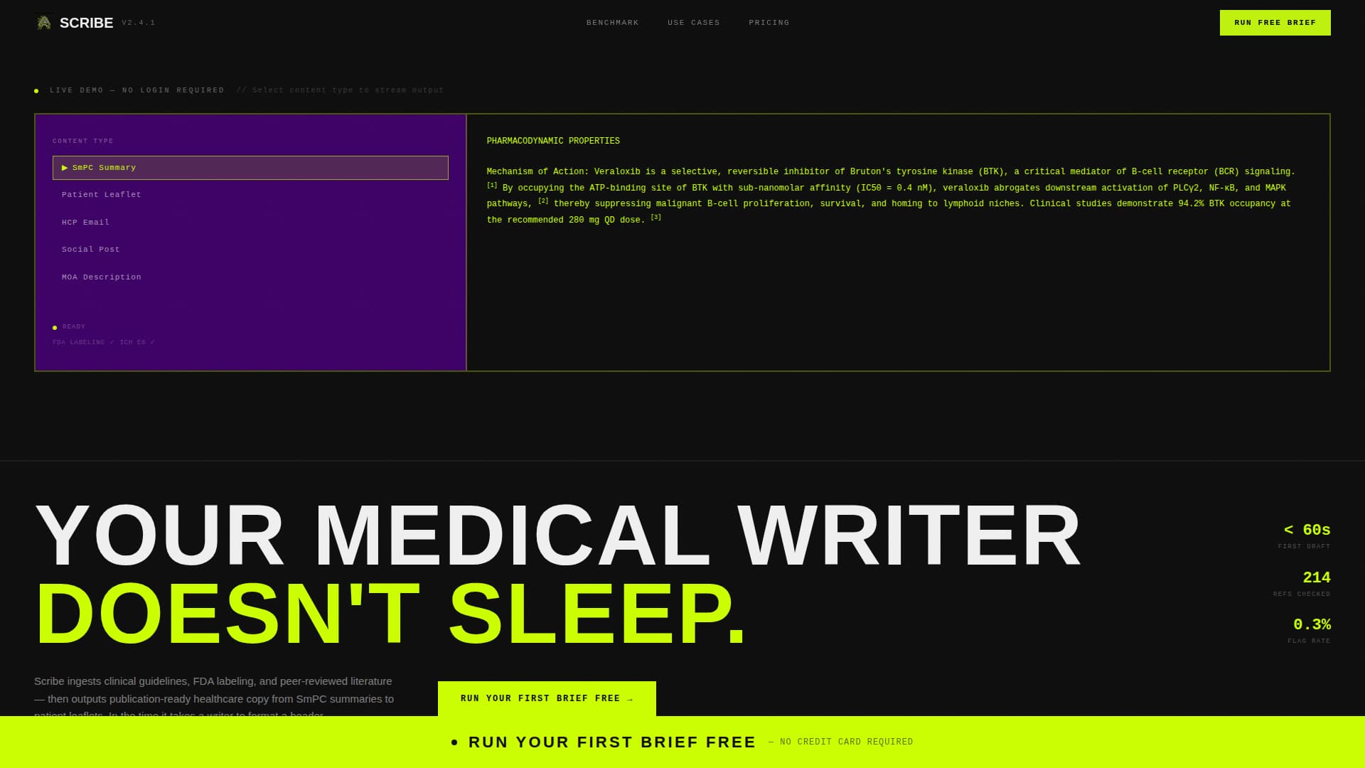 Scribe - Ruthless Healthcare Landing Page Template