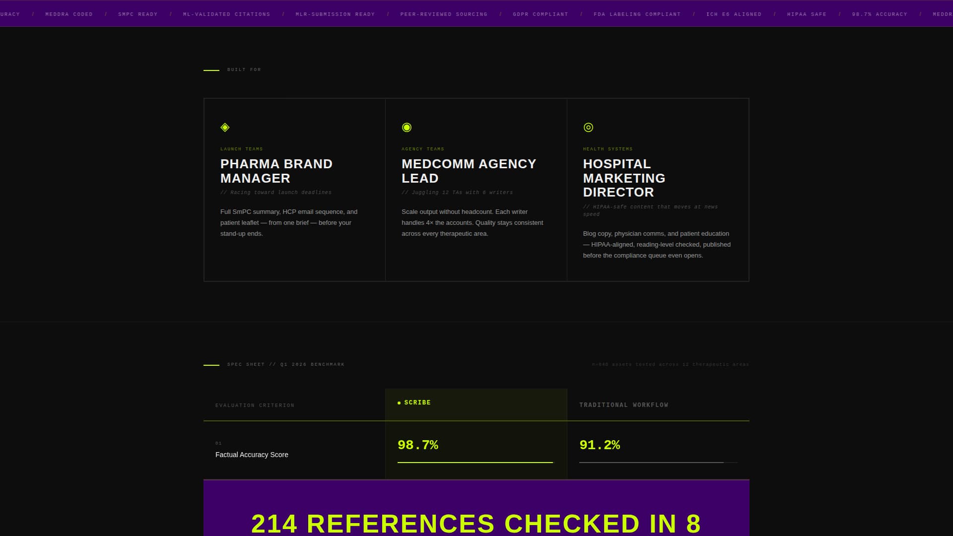 Scribe - Ruthless Healthcare Landing Page Template