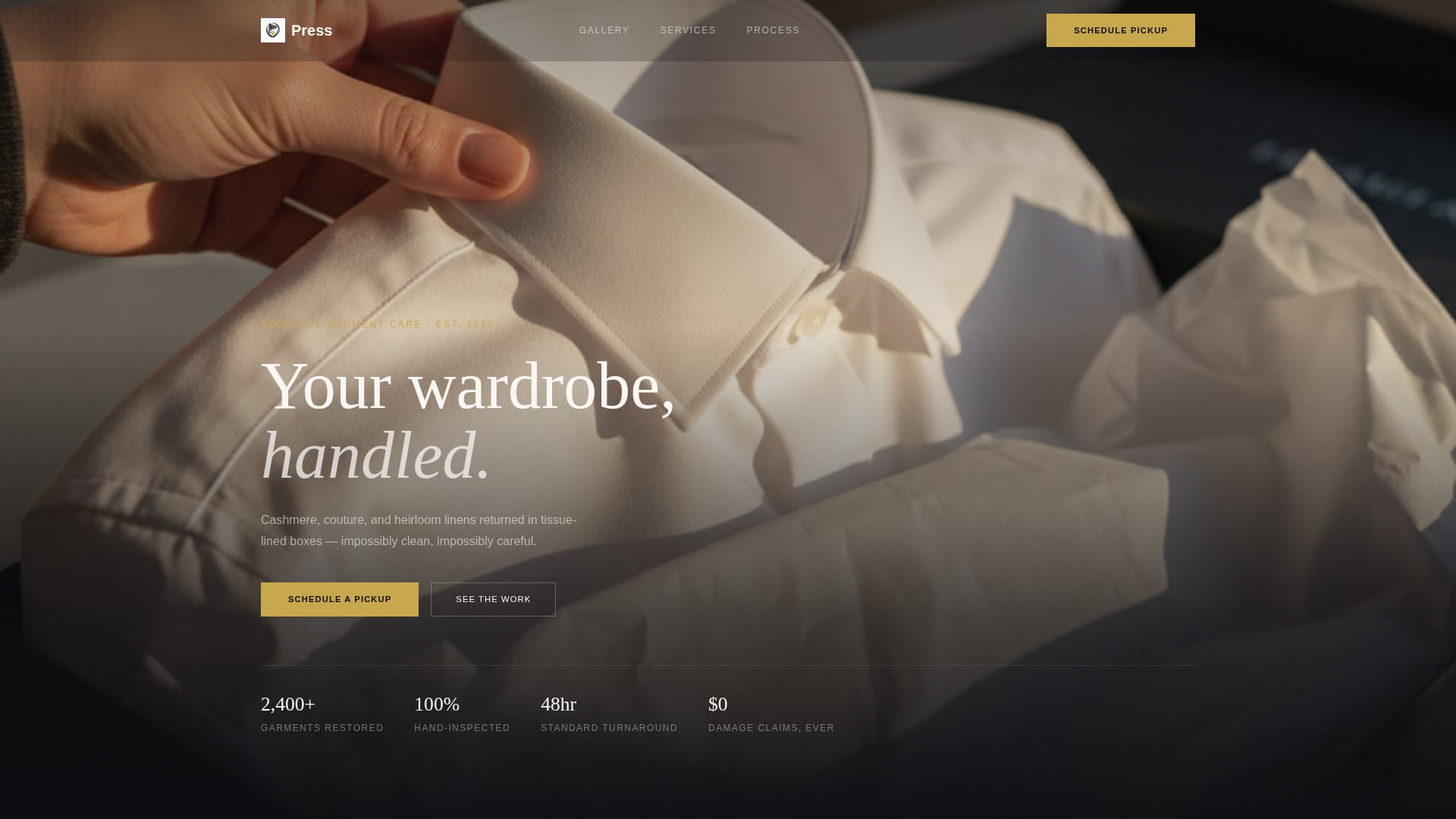 Press - Luxe Garment Landing Page Template