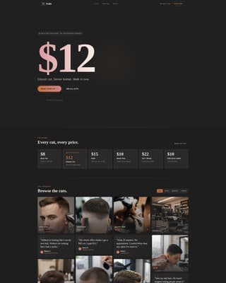Fade - Affordable Barbershop Landing Page Template