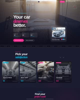 Gleam - Spotless Carwash Landing Page Template