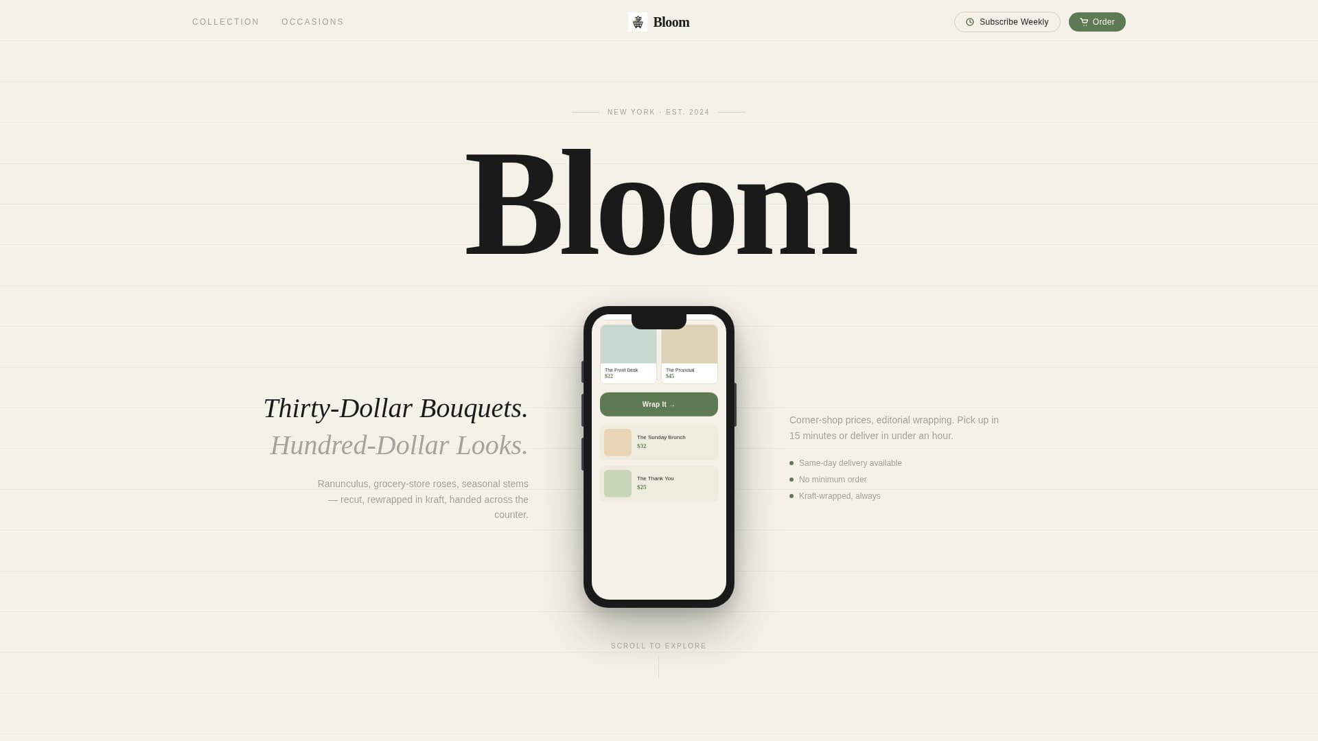 Bloom - Affordable Florist Landing Page Template