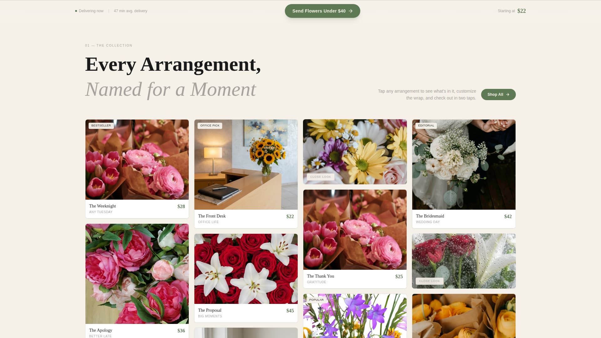 Bloom - Affordable Florist Landing Page Template