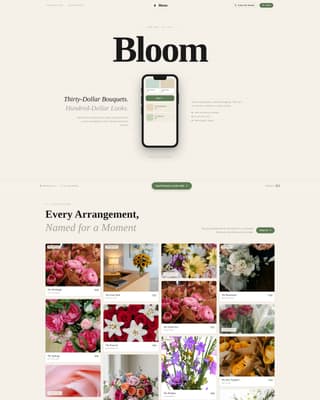 Bloom - Affordable Florist Landing Page Template