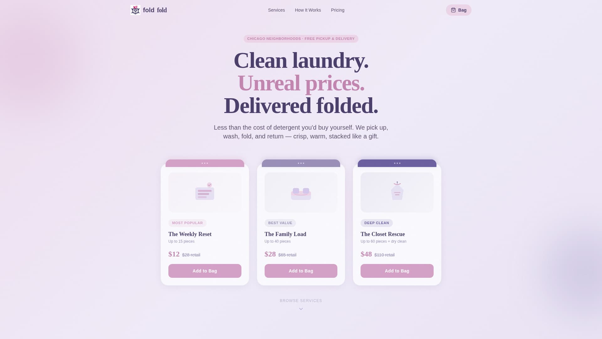 Fold — Professional Cleaning Services Landing Page Template