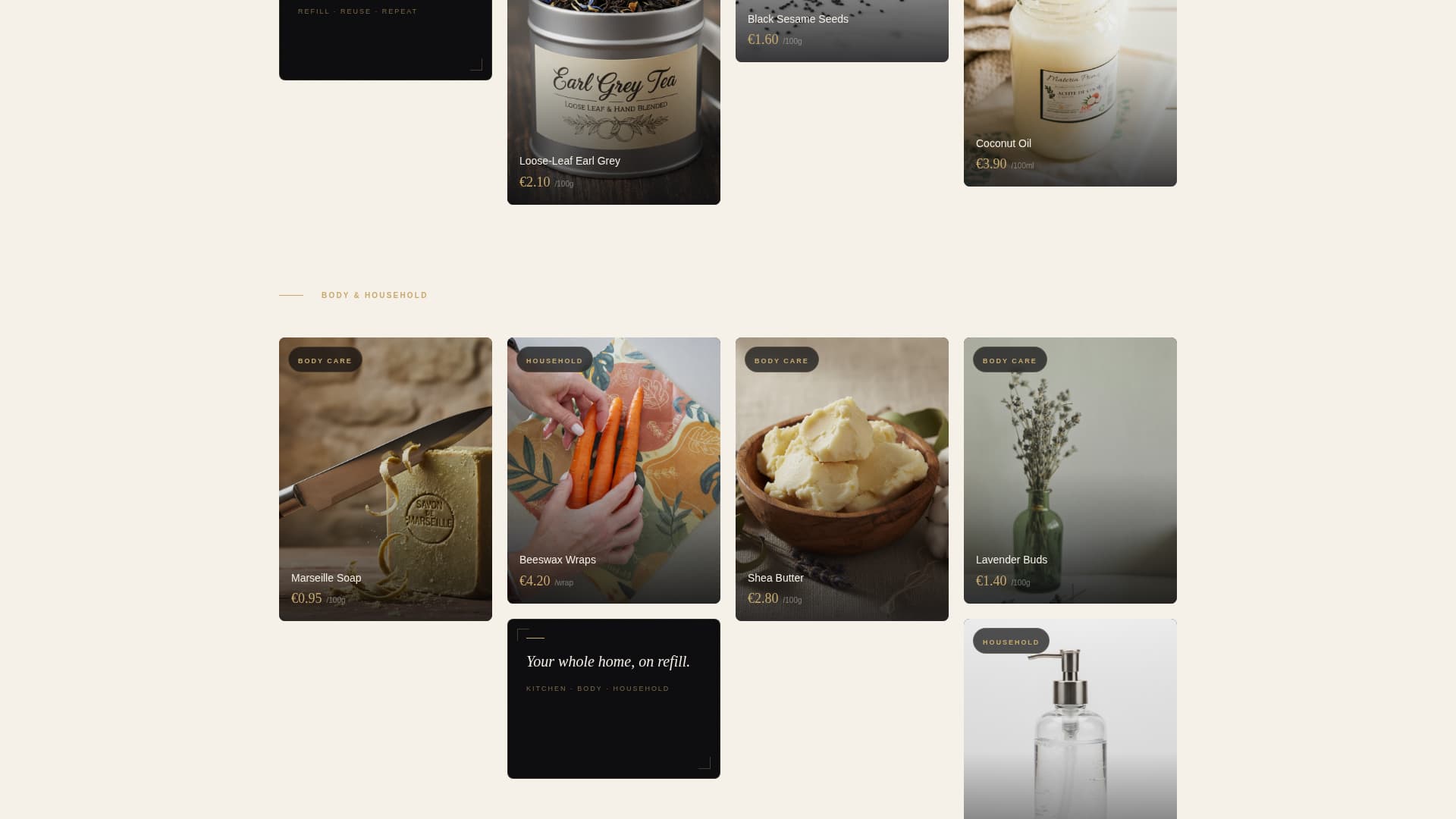 Refill - Luxe Zerowaste Landing Page Template