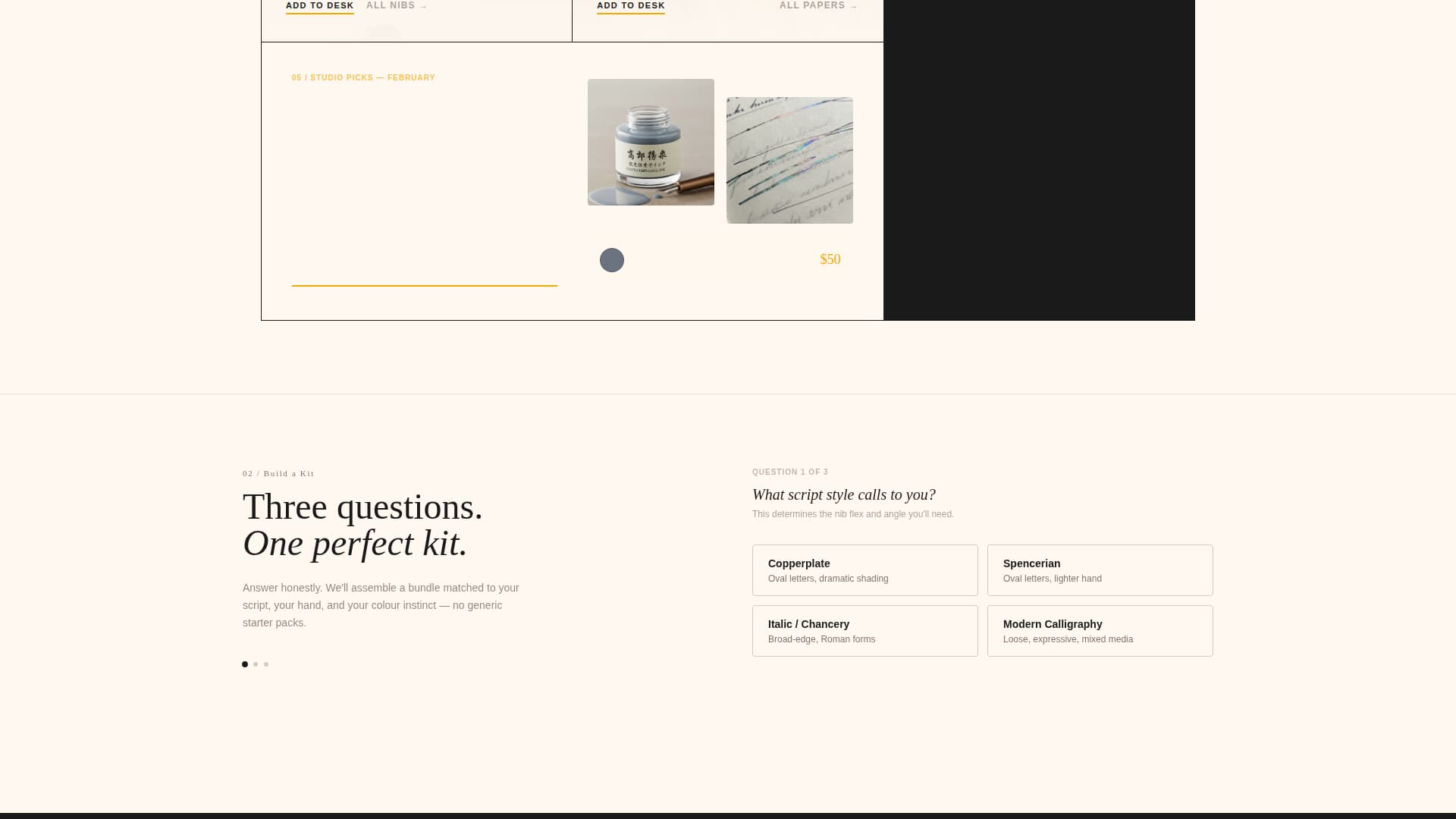 Nib — Expert Lettering Workshop Landing Page Template