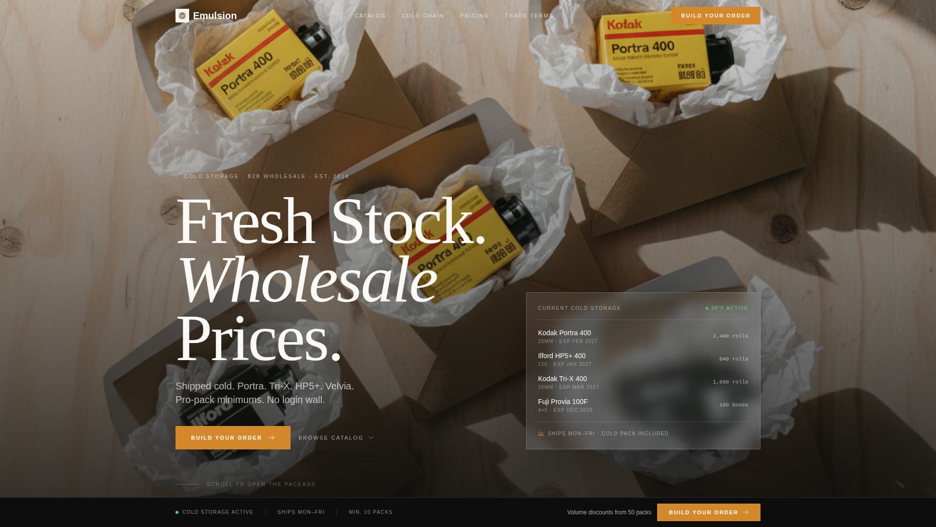 Emulsion - Cold Chain Analog Landing Page Template