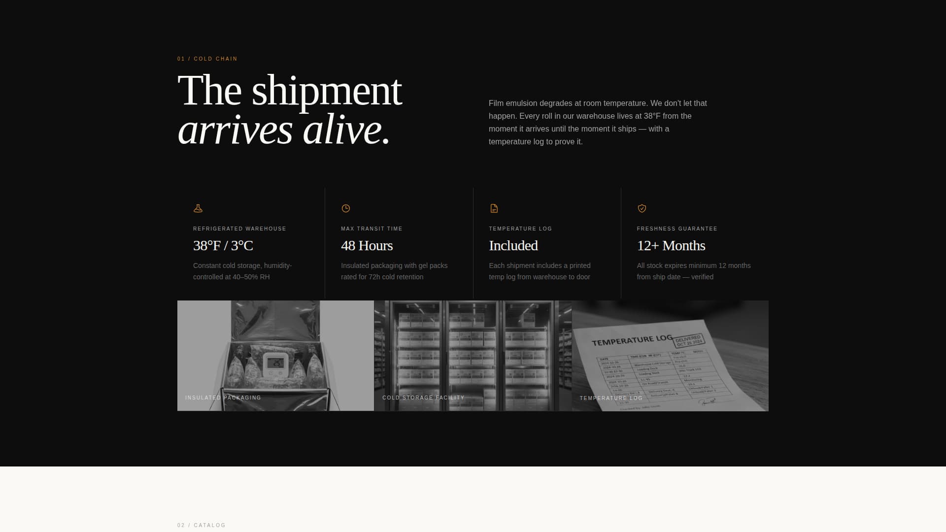 Emulsion - Cold Chain Analog Landing Page Template