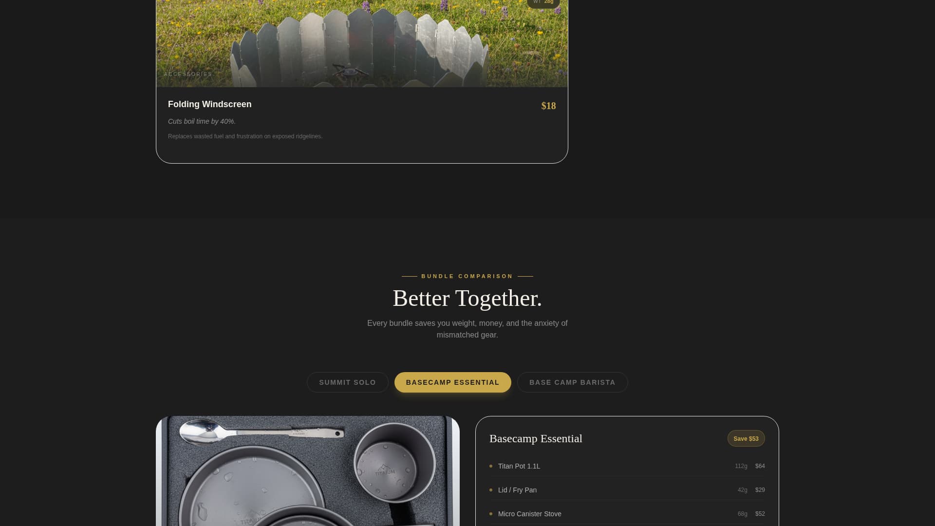 Basecamp — Luxury Cookware Landing Page Template