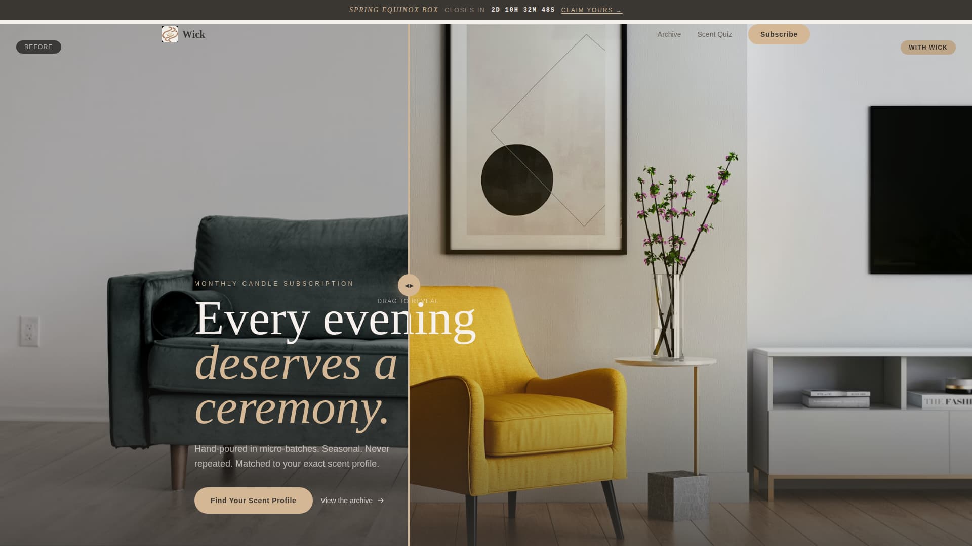 Wick - Luxe Candle Landing Page Template