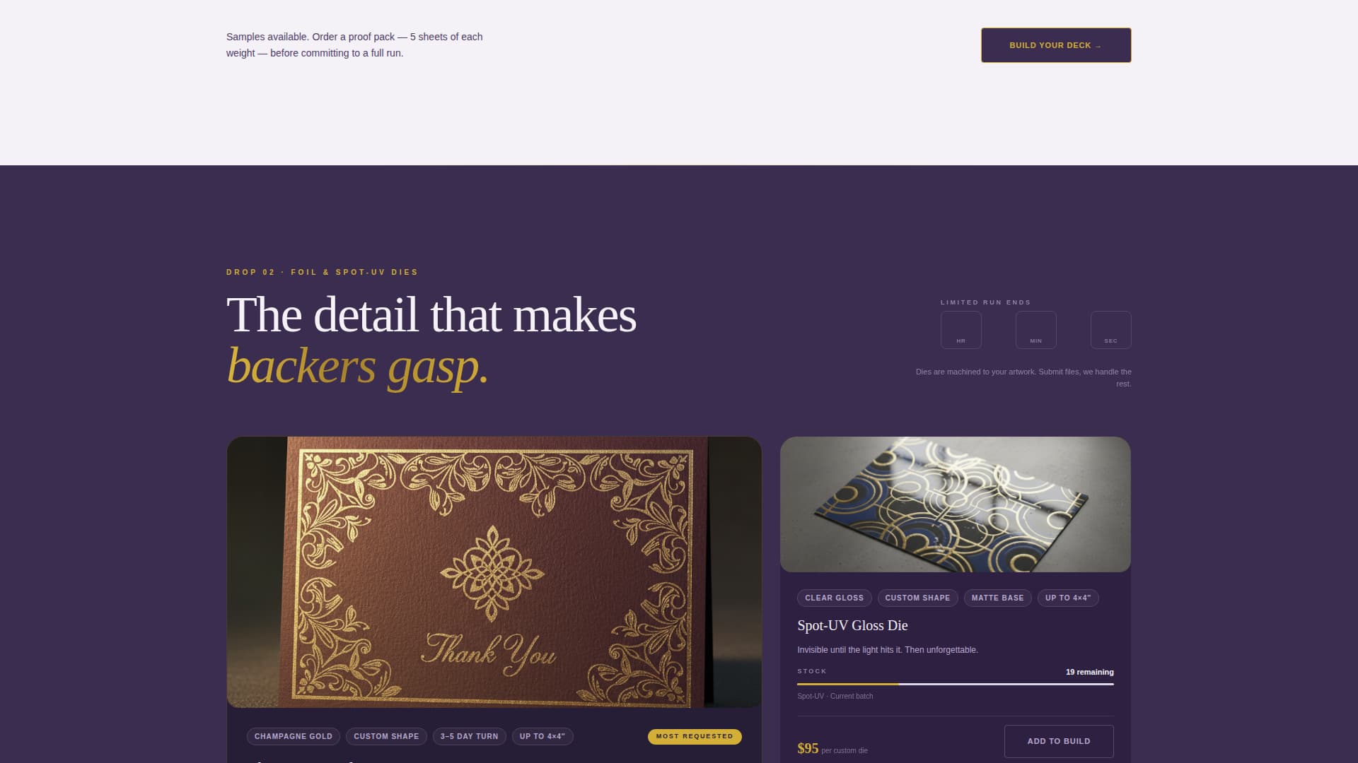 Shuffle - Luxe Cardstock Landing Page Template