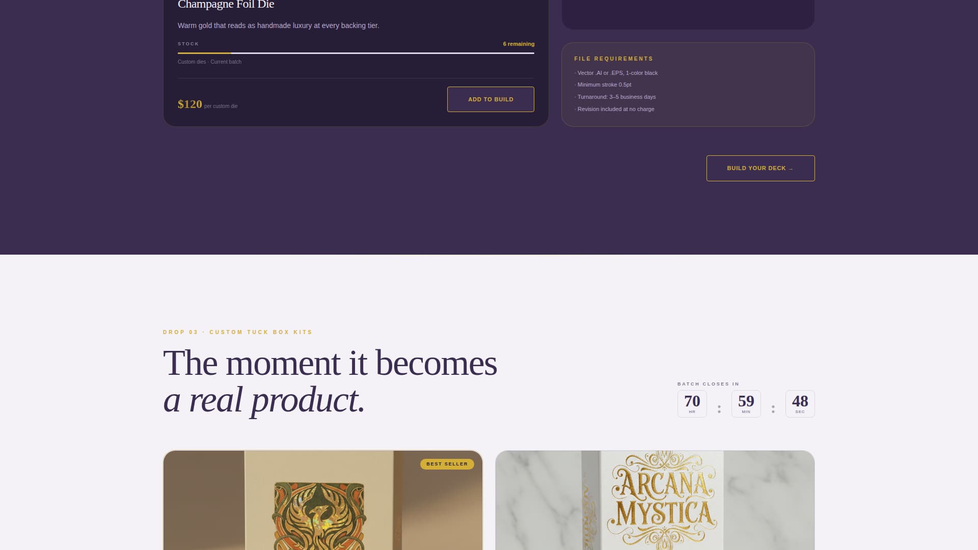 Shuffle - Luxe Cardstock Landing Page Template