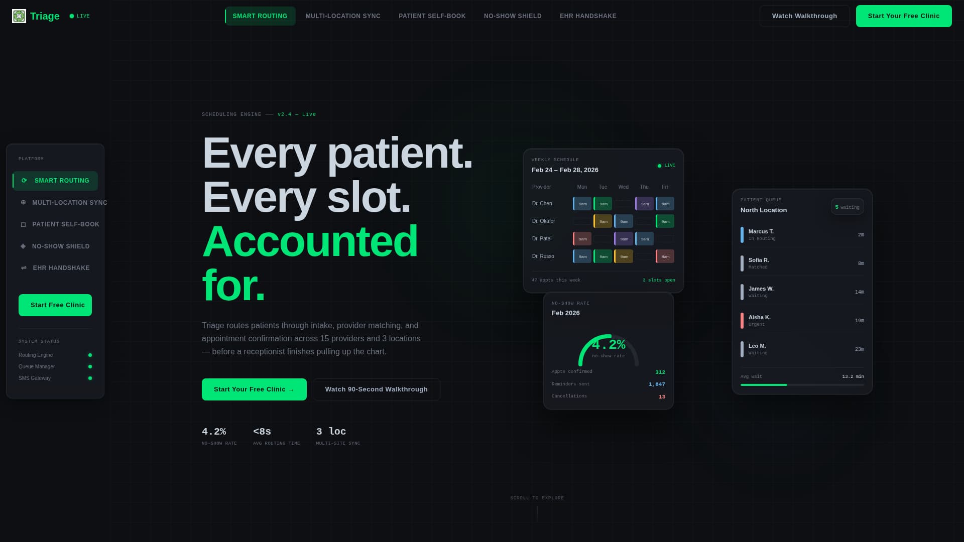 Triage - Intelligent Scheduling Landing Page Template