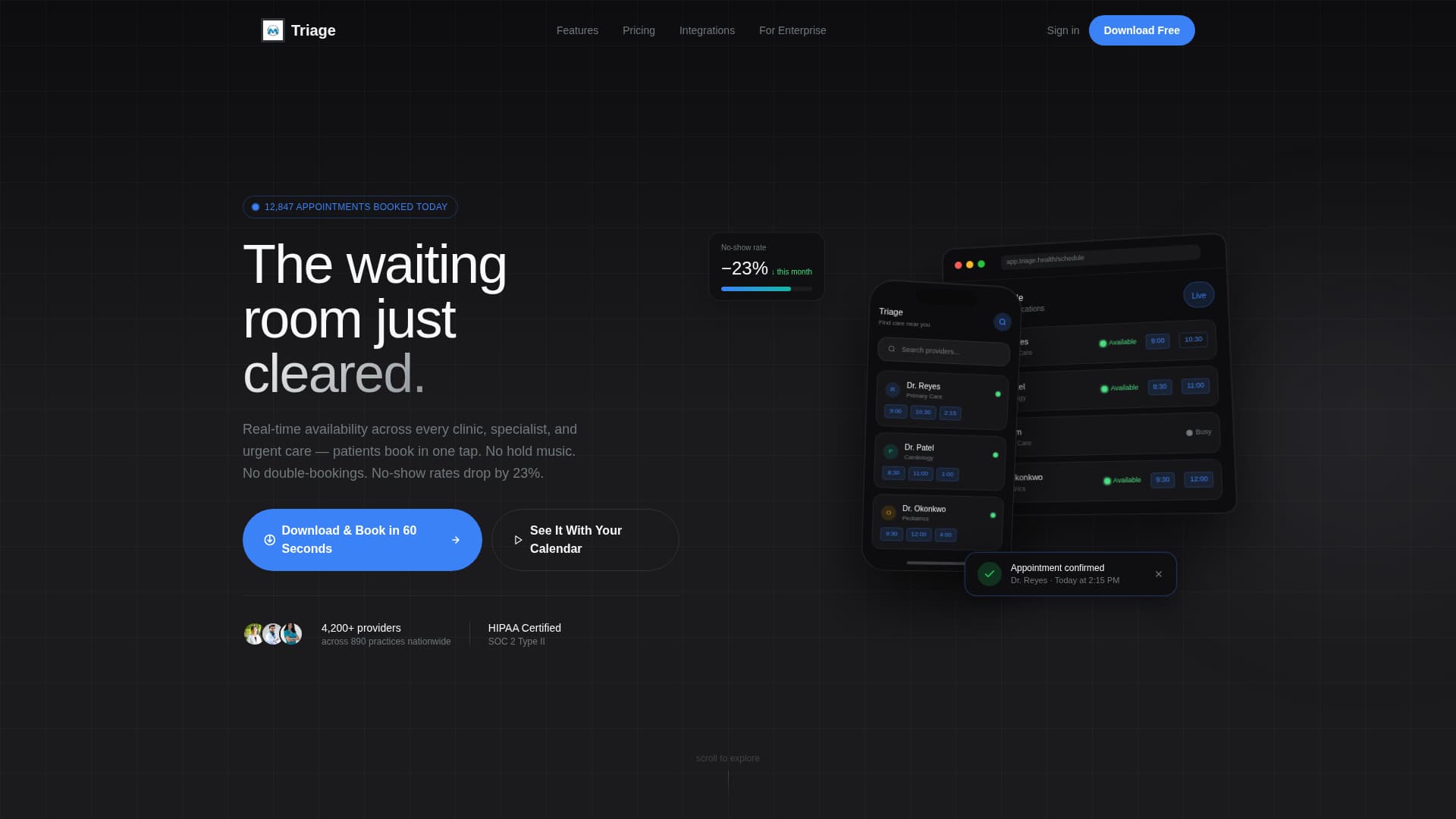 Healthcare Digital Presence Booking Website Template