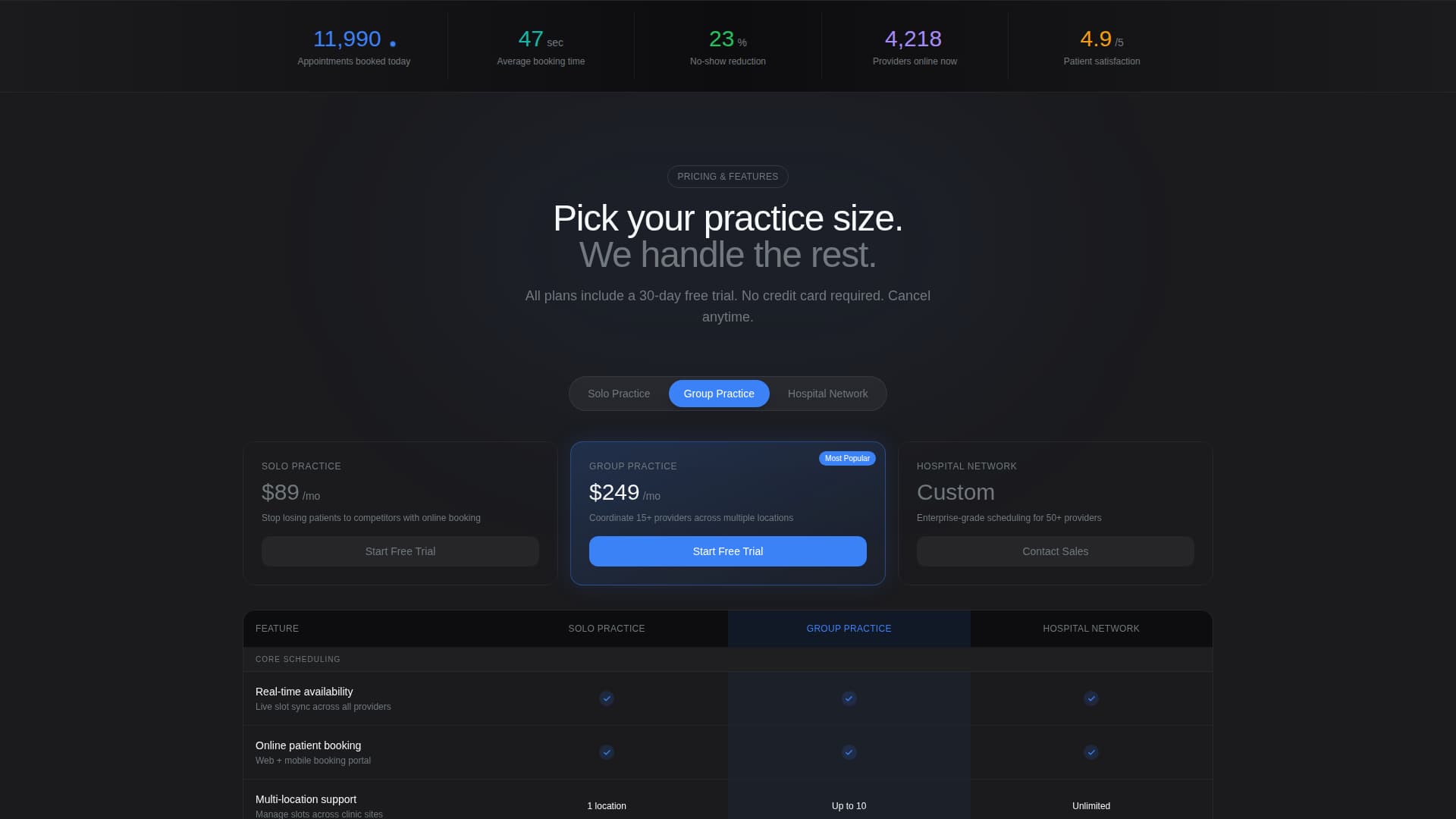 Healthcare Digital Presence Booking Website Template