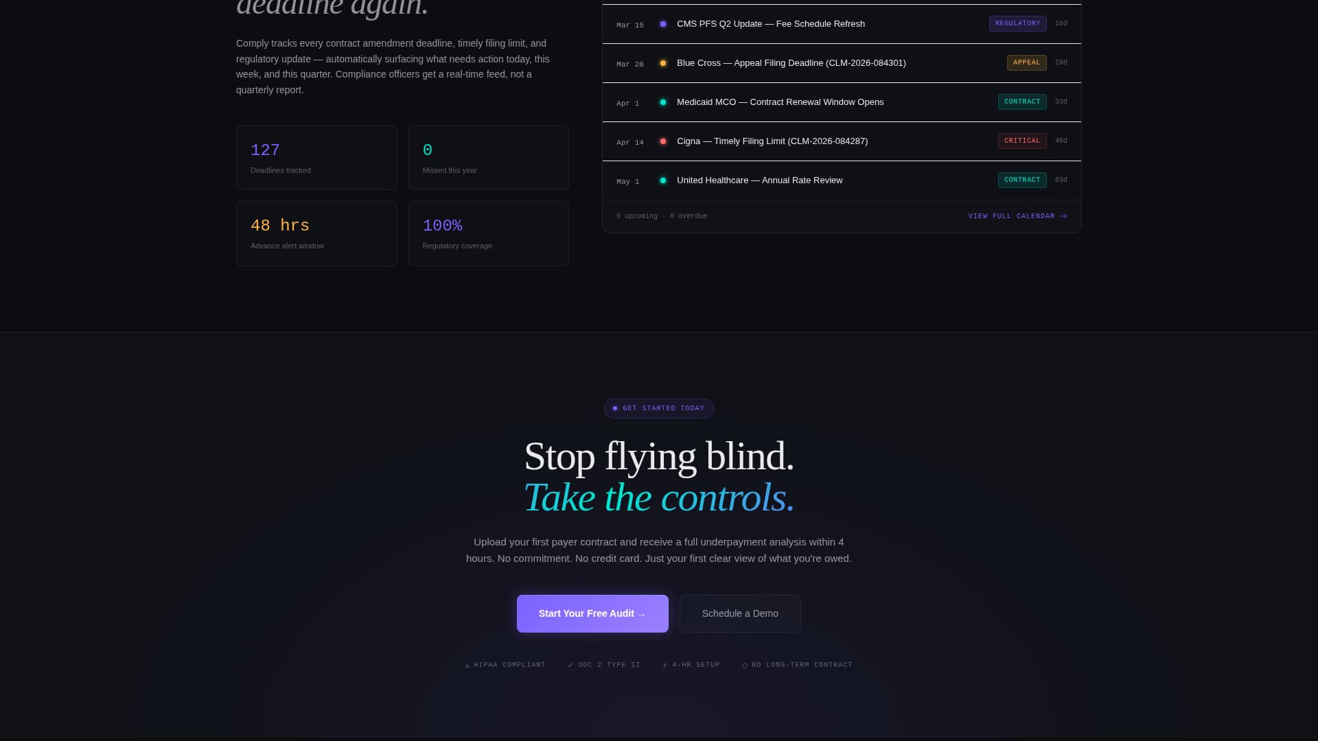 Comply - Powerful Healthcare Contract Landing Page Template