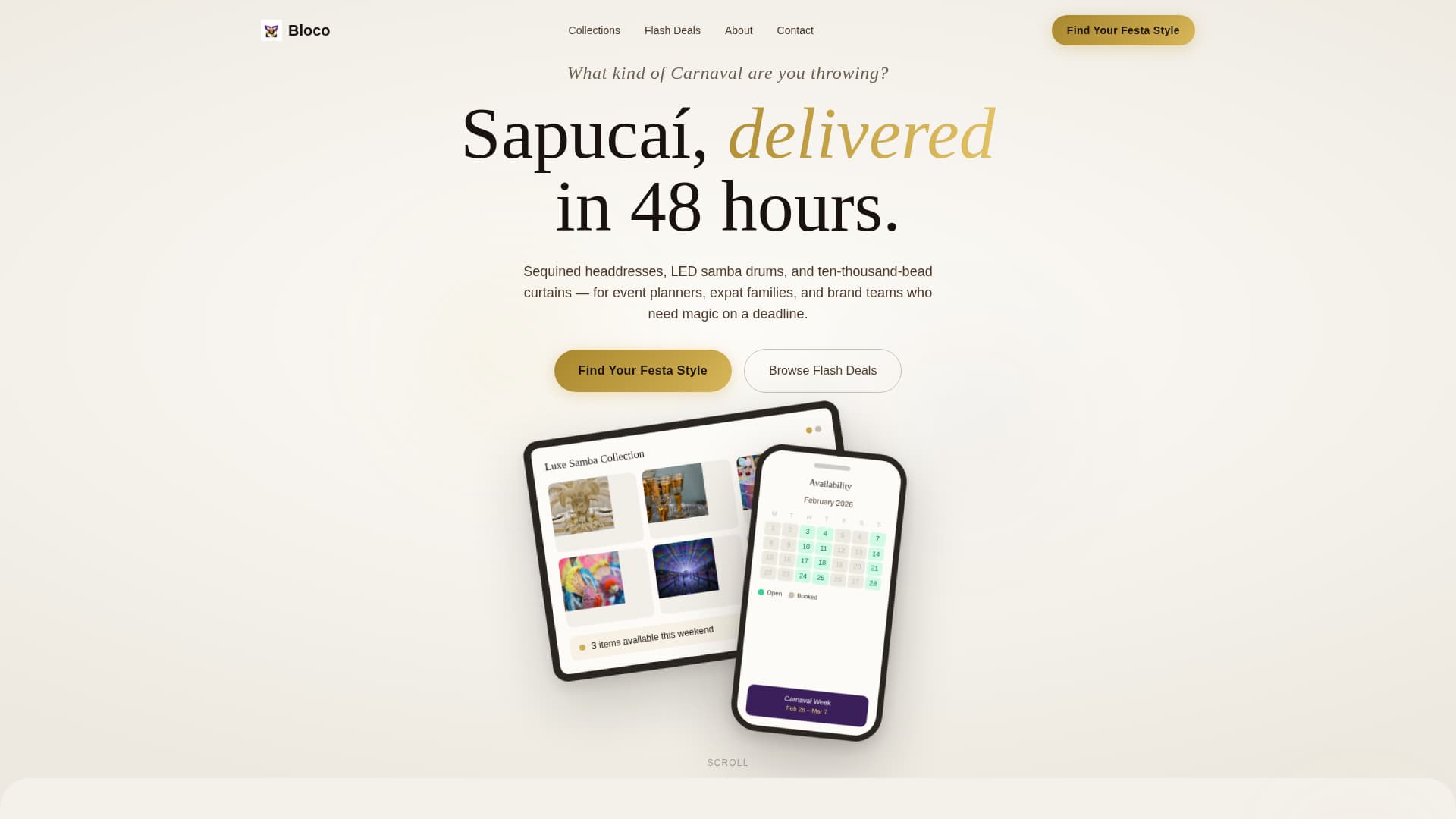 Bloco - Luxe Carnival Landing Page Template