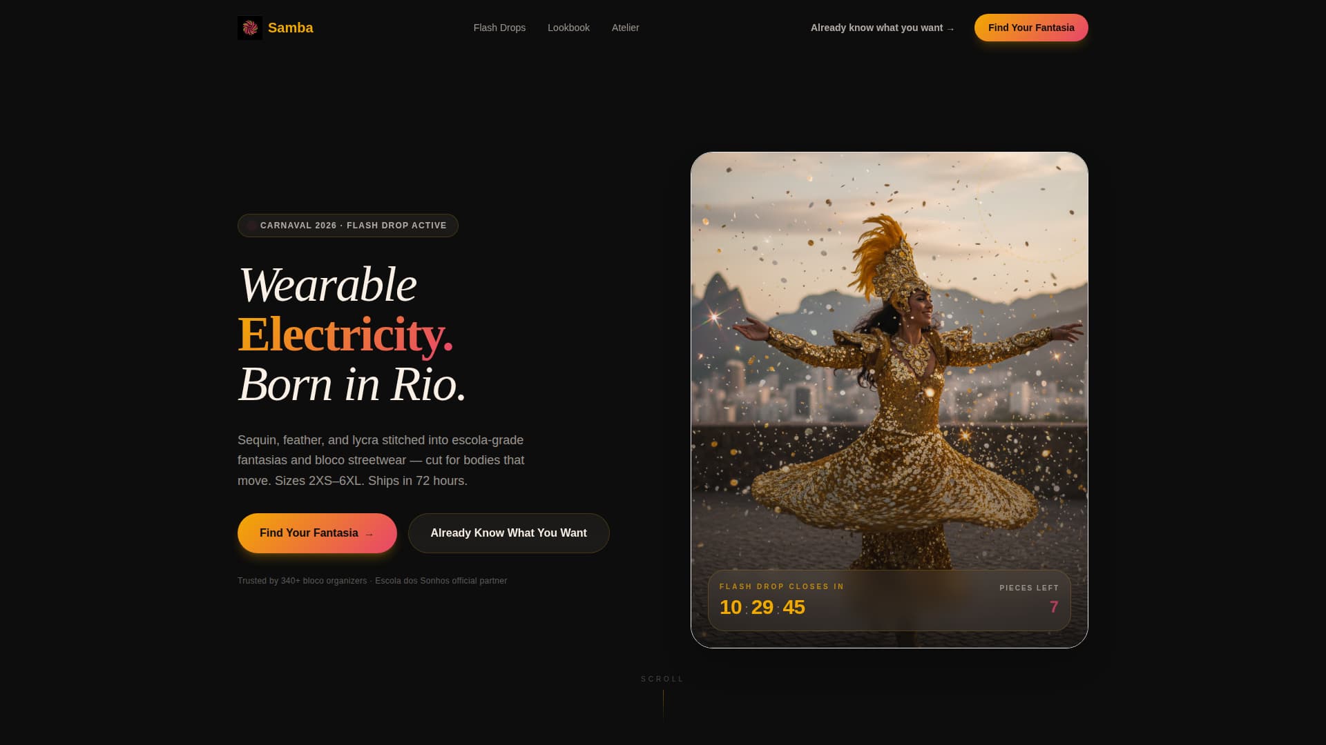 Samba - Electrifying Carnival Landing Page Template